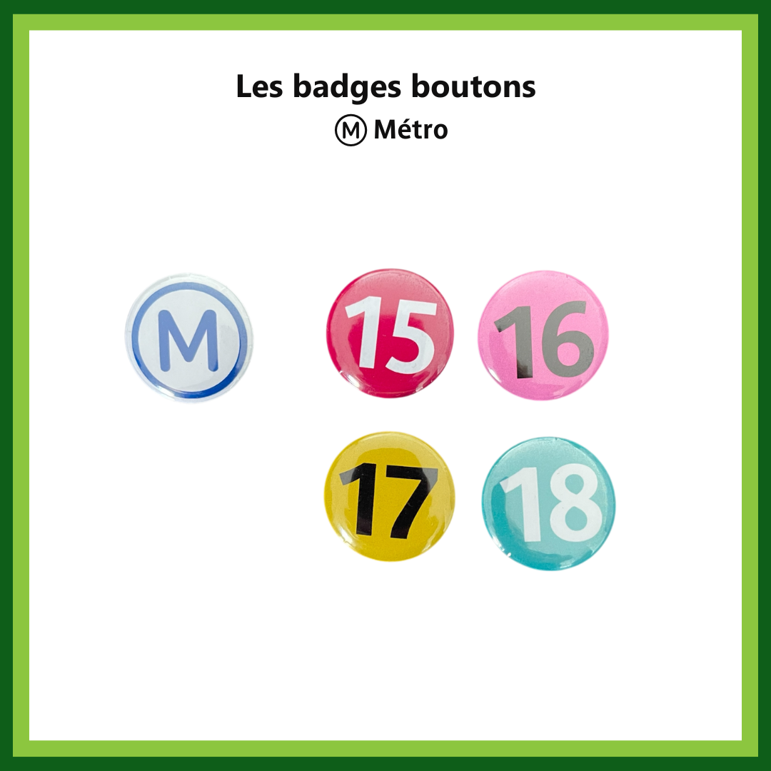 Badges boutons du Métro parisien (2,7 cm)