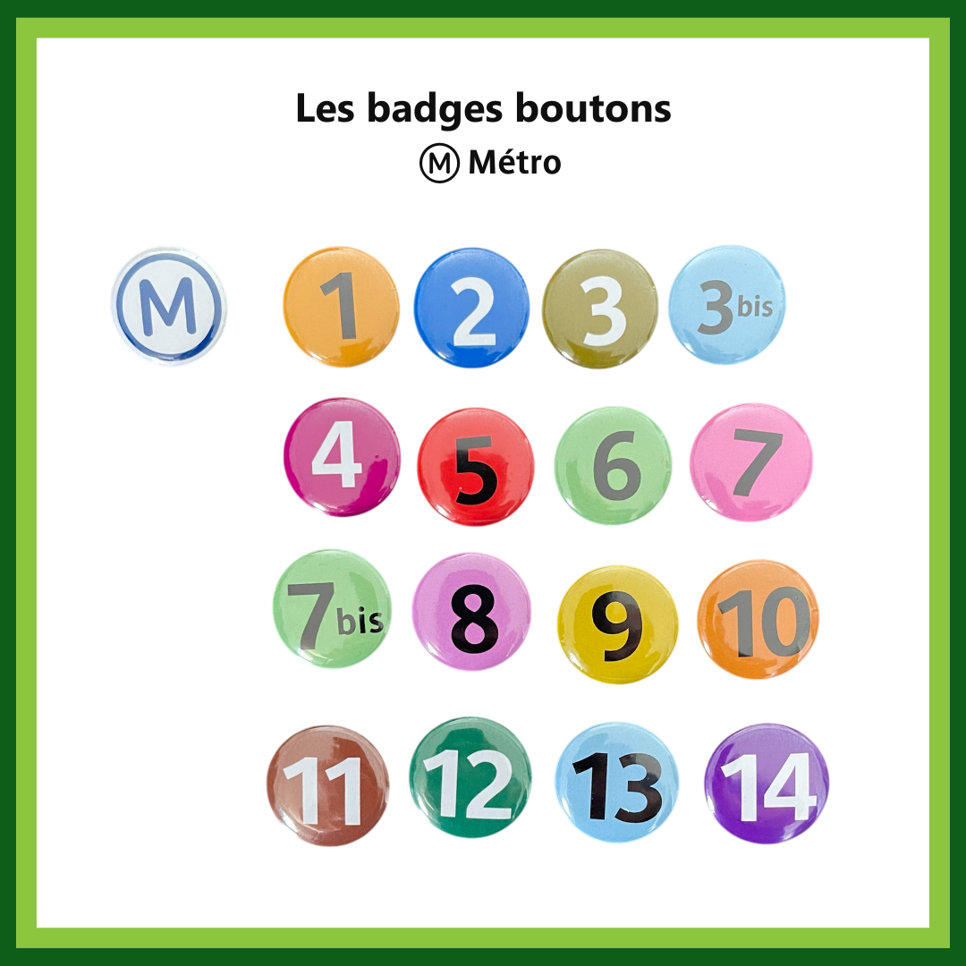 Badges boutons du Métro parisien (2,7 cm)