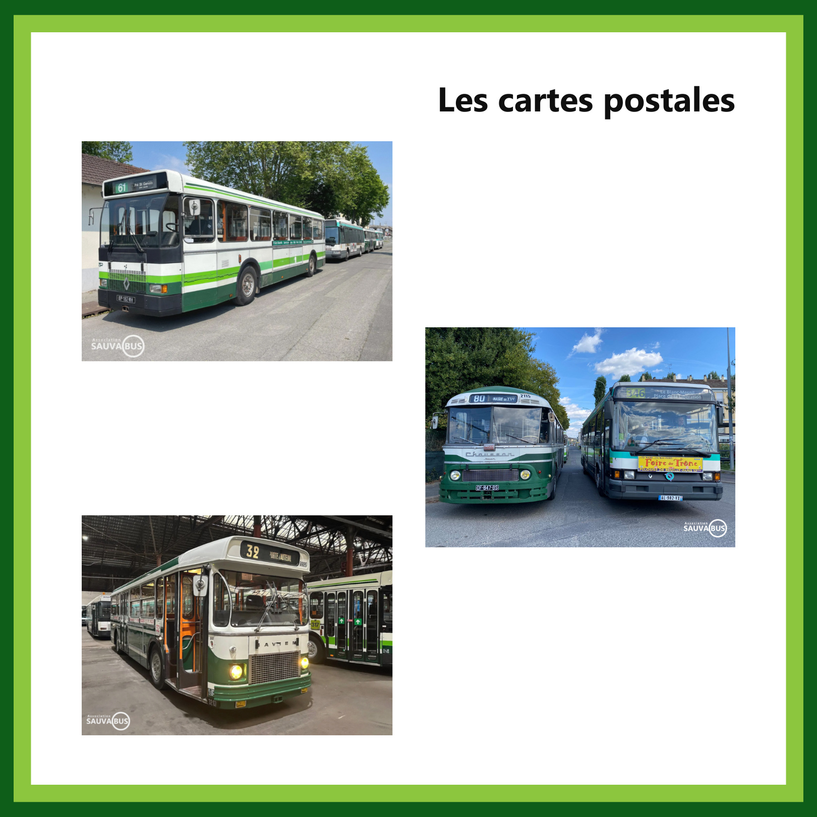 Cartes postales des bus