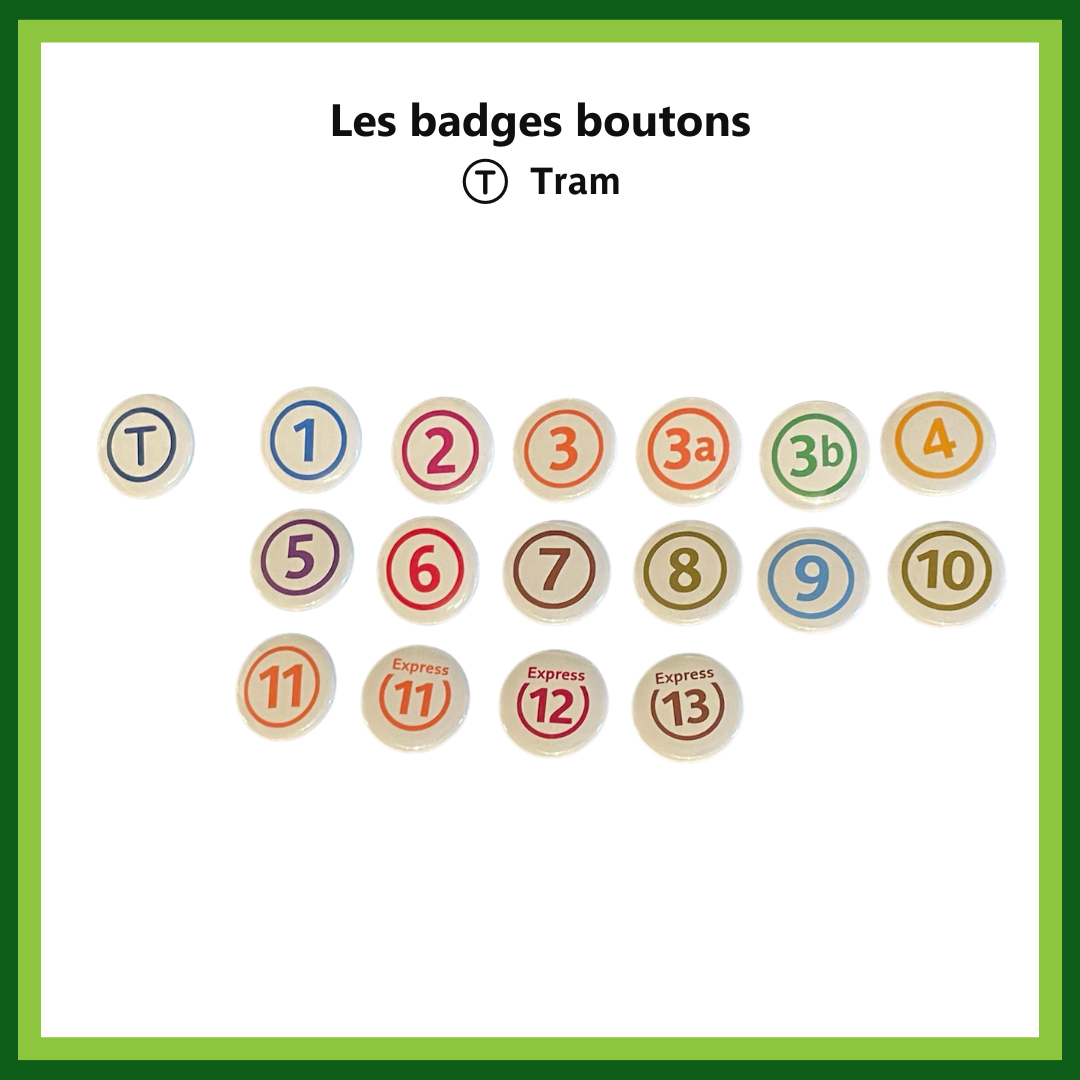 Badges boutons du tramway (2,7 cm)