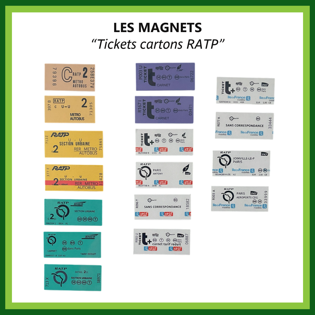 Magnets : "Ticket carton RATP"
