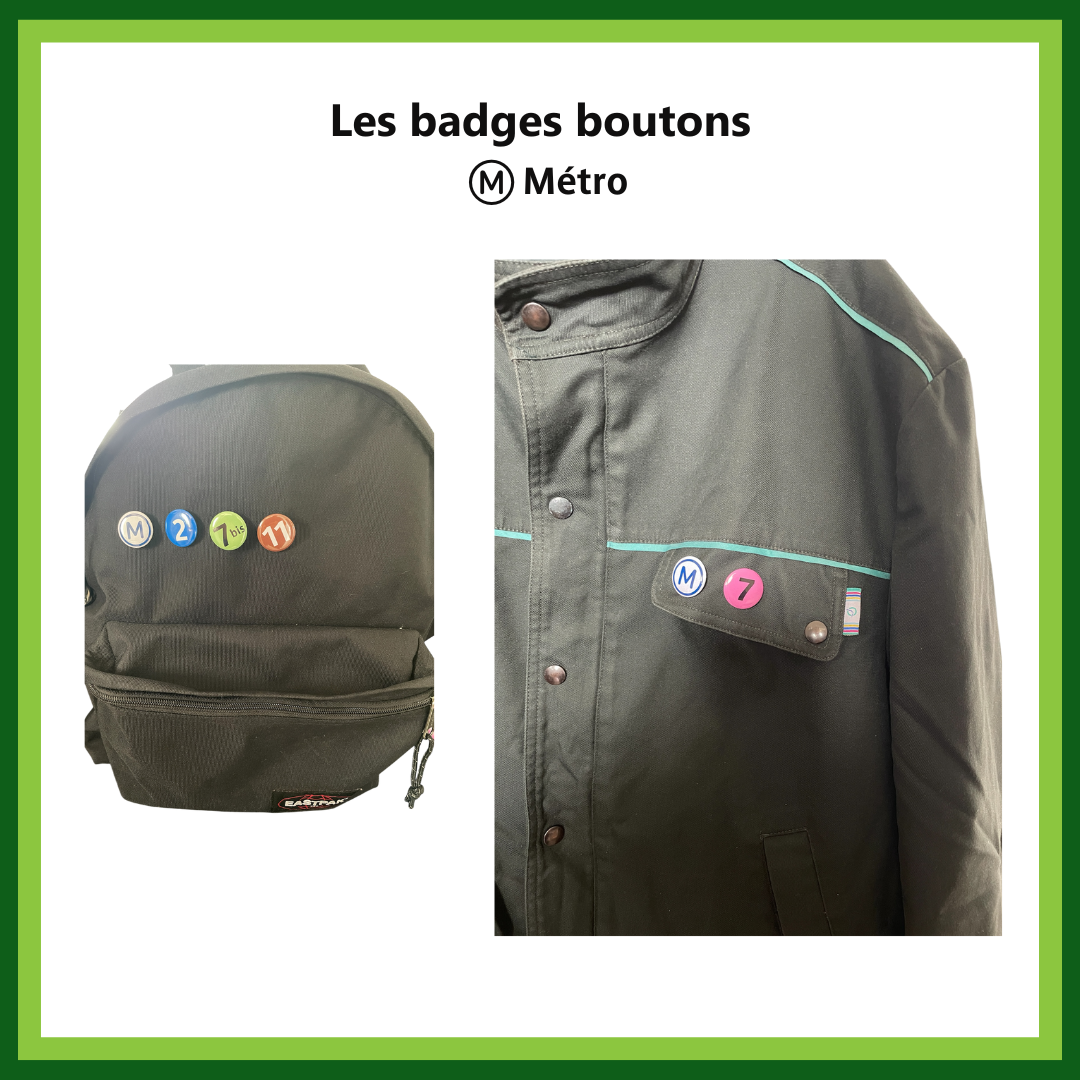 Badges boutons du Métro parisien (2,7 cm)
