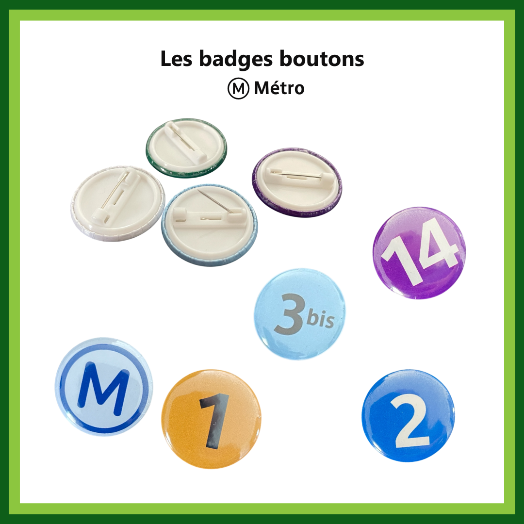 Badges boutons du Métro parisien (2,7 cm)