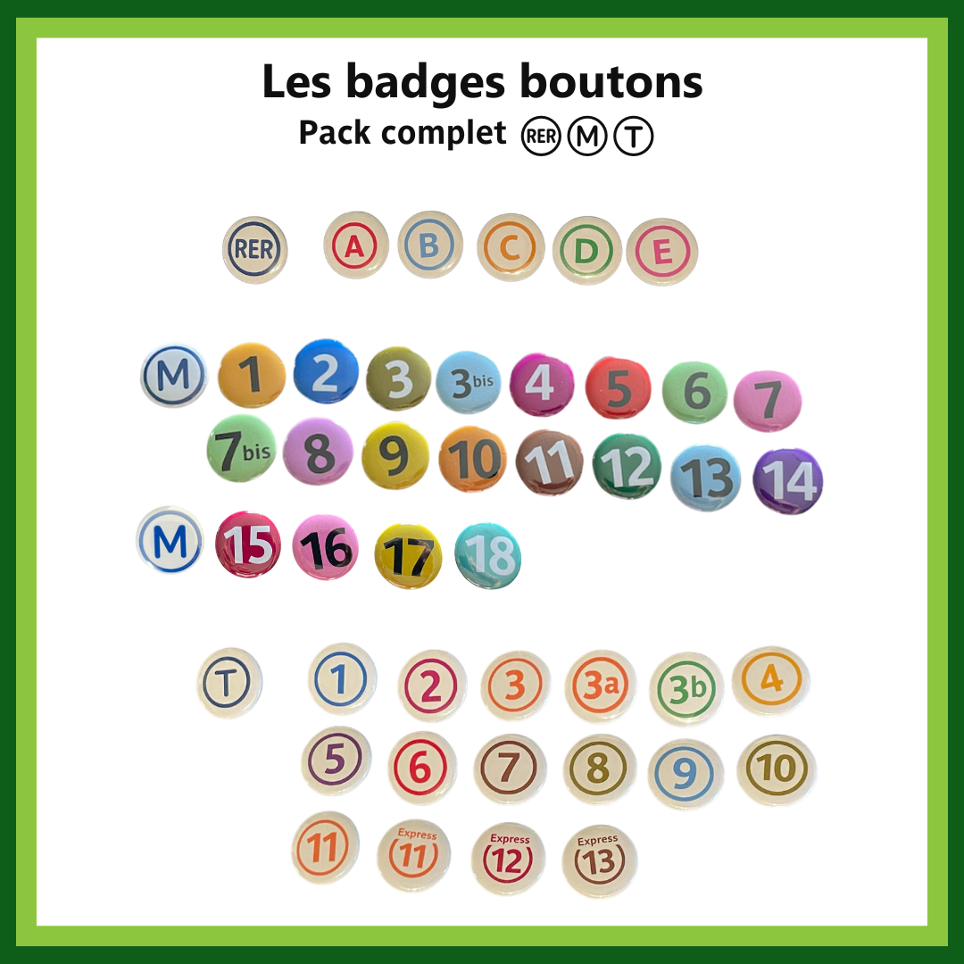 Badges boutons du RER (2,7 cm)