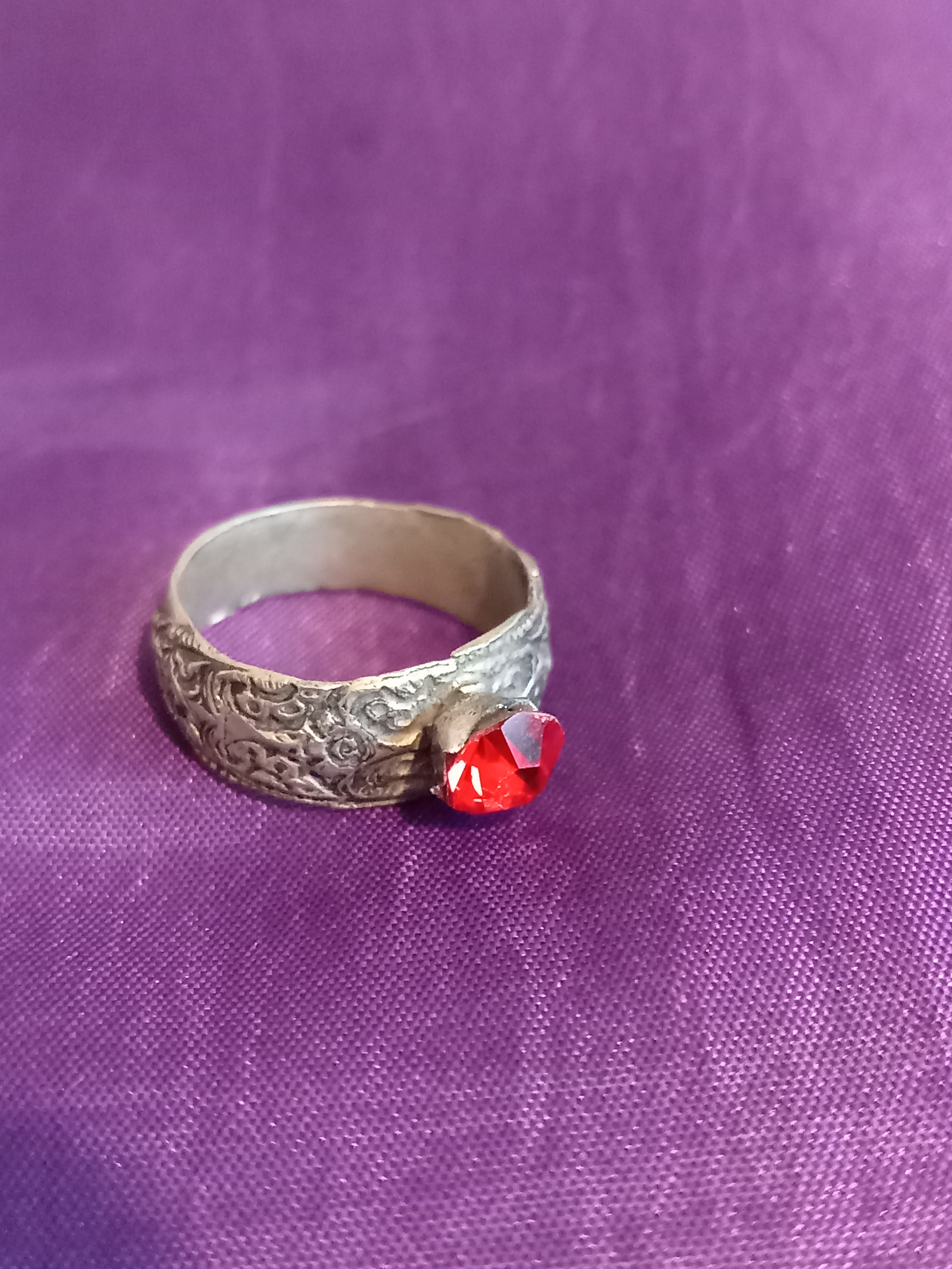afghan ring with red stone