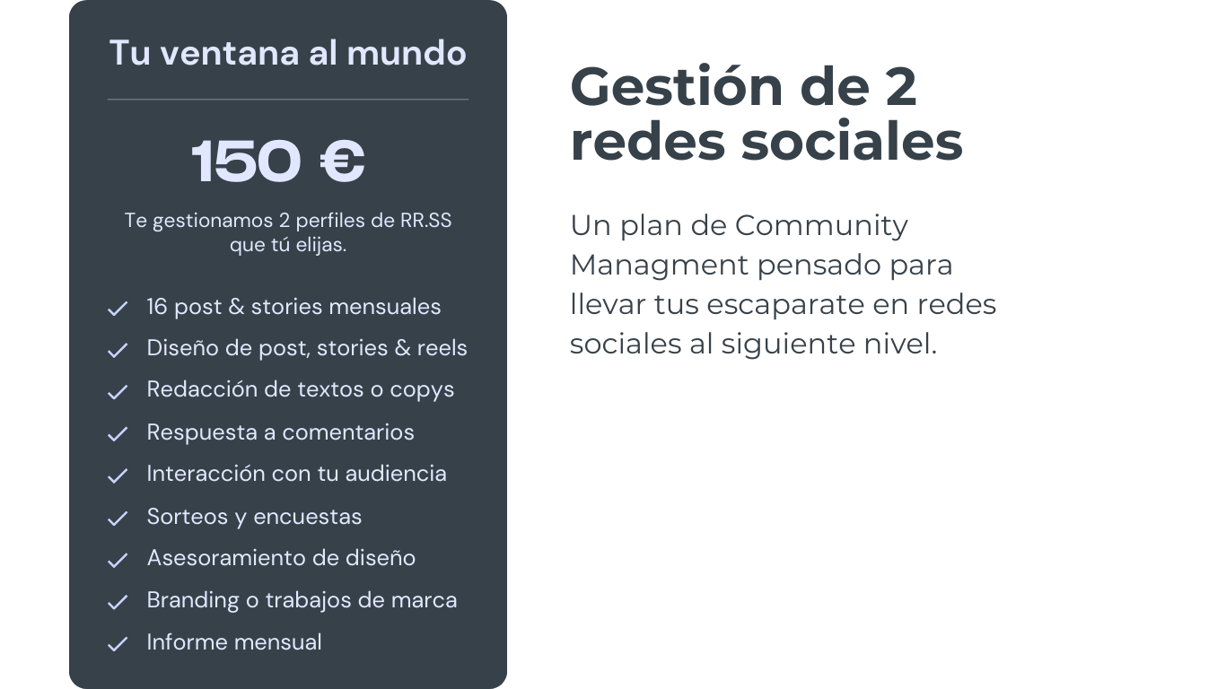 Gestión de 2 RR.SS - Mensual