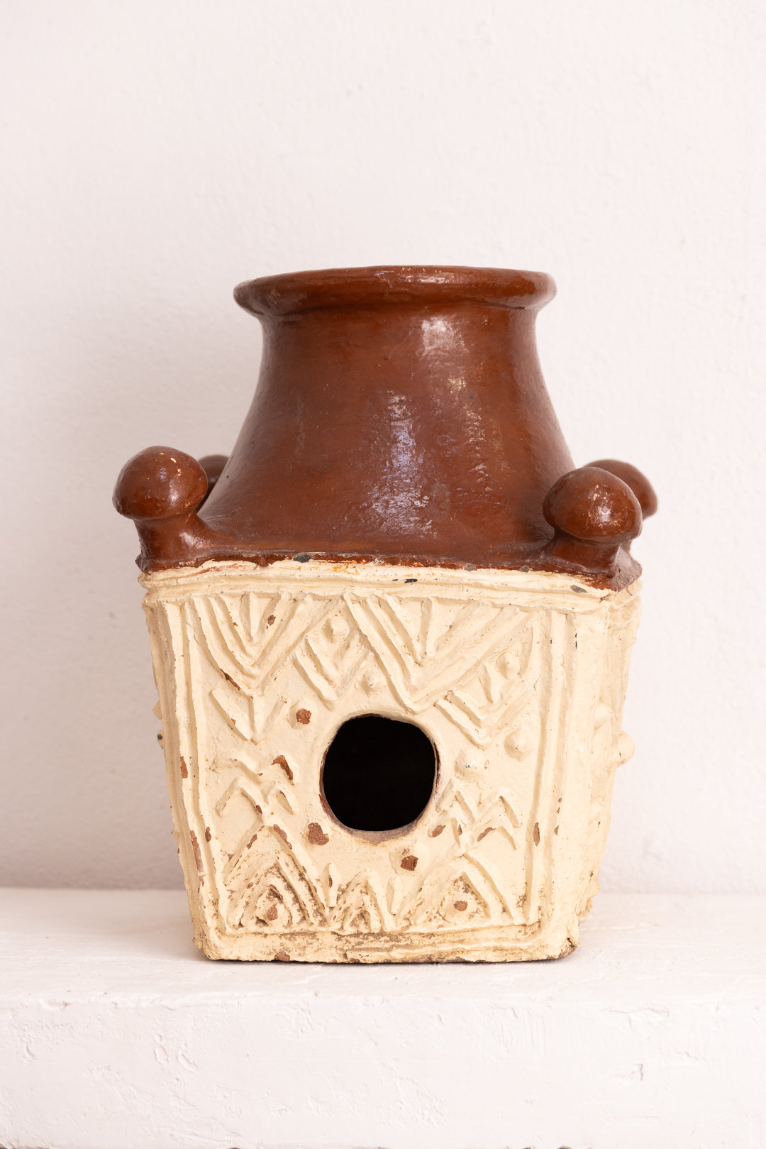 Ikufan en terre cuite fait main avec motifs Kabyles - handmade terracotta Ikufan with Kabyle patterns
