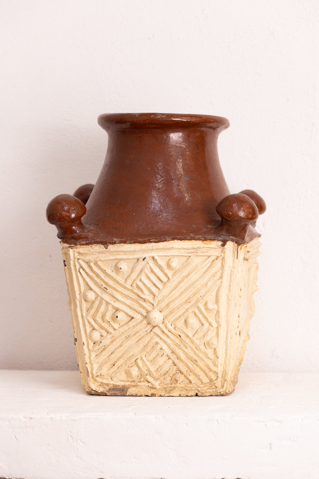 Ikufan en terre cuite fait main avec motifs Kabyles - handmade terracotta Ikufan with Kabyle patterns