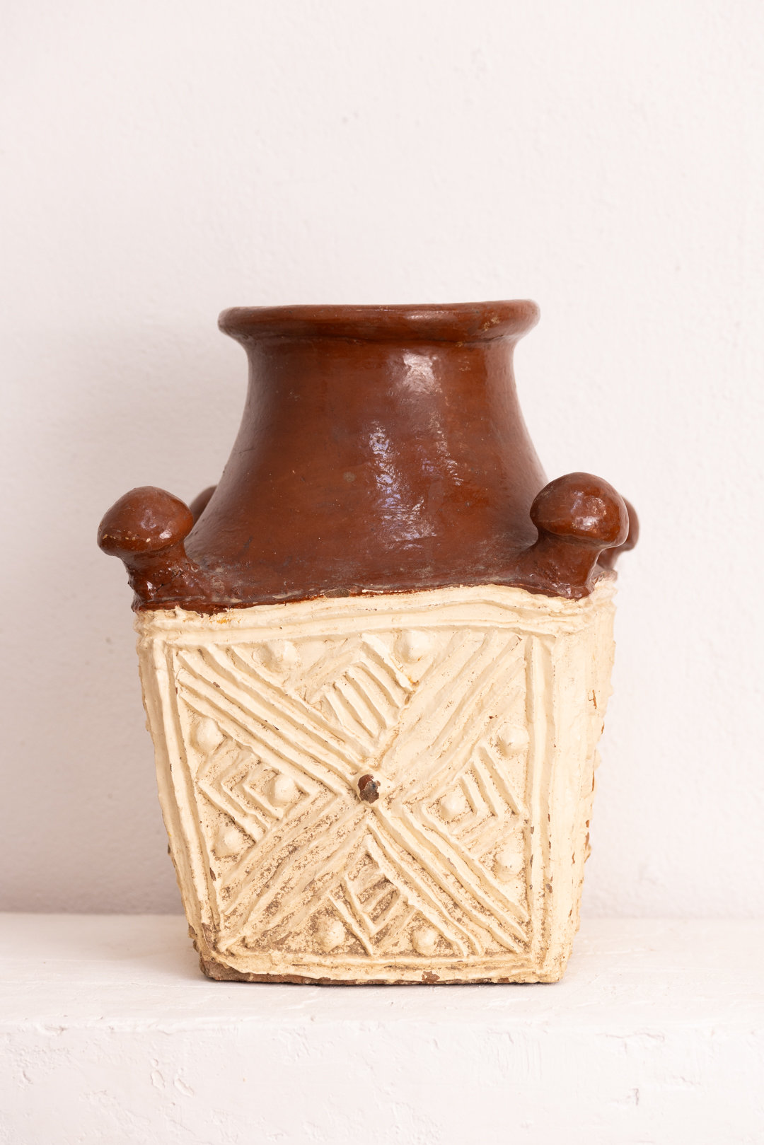 Ikufan en terre cuite fait main avec motifs Kabyles - handmade terracotta Ikufan with Kabyle patterns