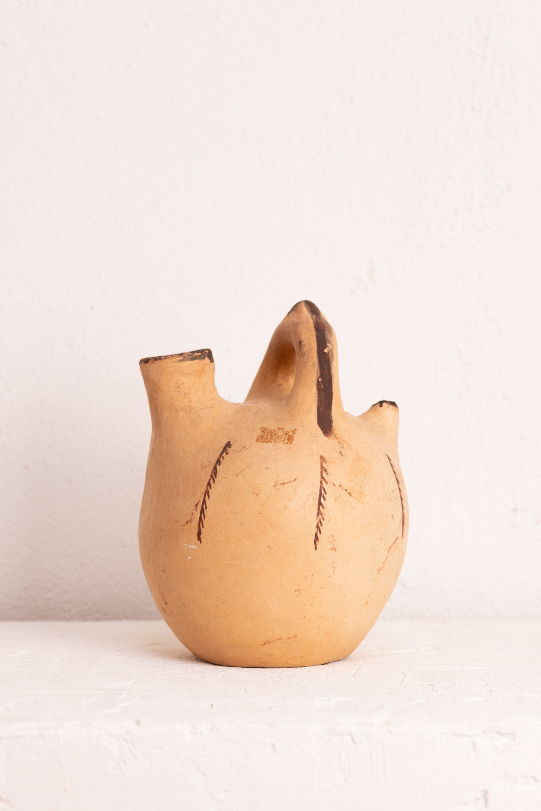 Pichet vintage en terre cuite avec motifs de Bider - Vintage Terracotta Pitcher with Bider patterns