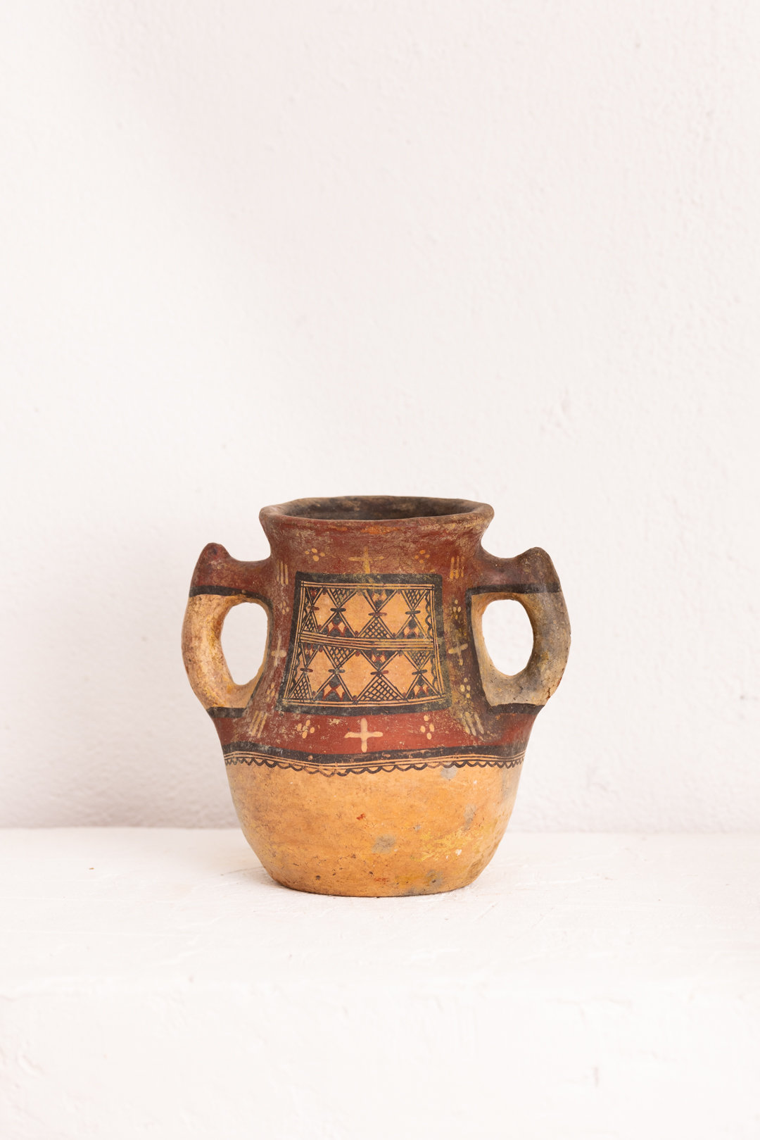 Jarre vintage en terre cuite avec motifs Kabyles - Terracotta Vintage Jar with Kabyle Patterns