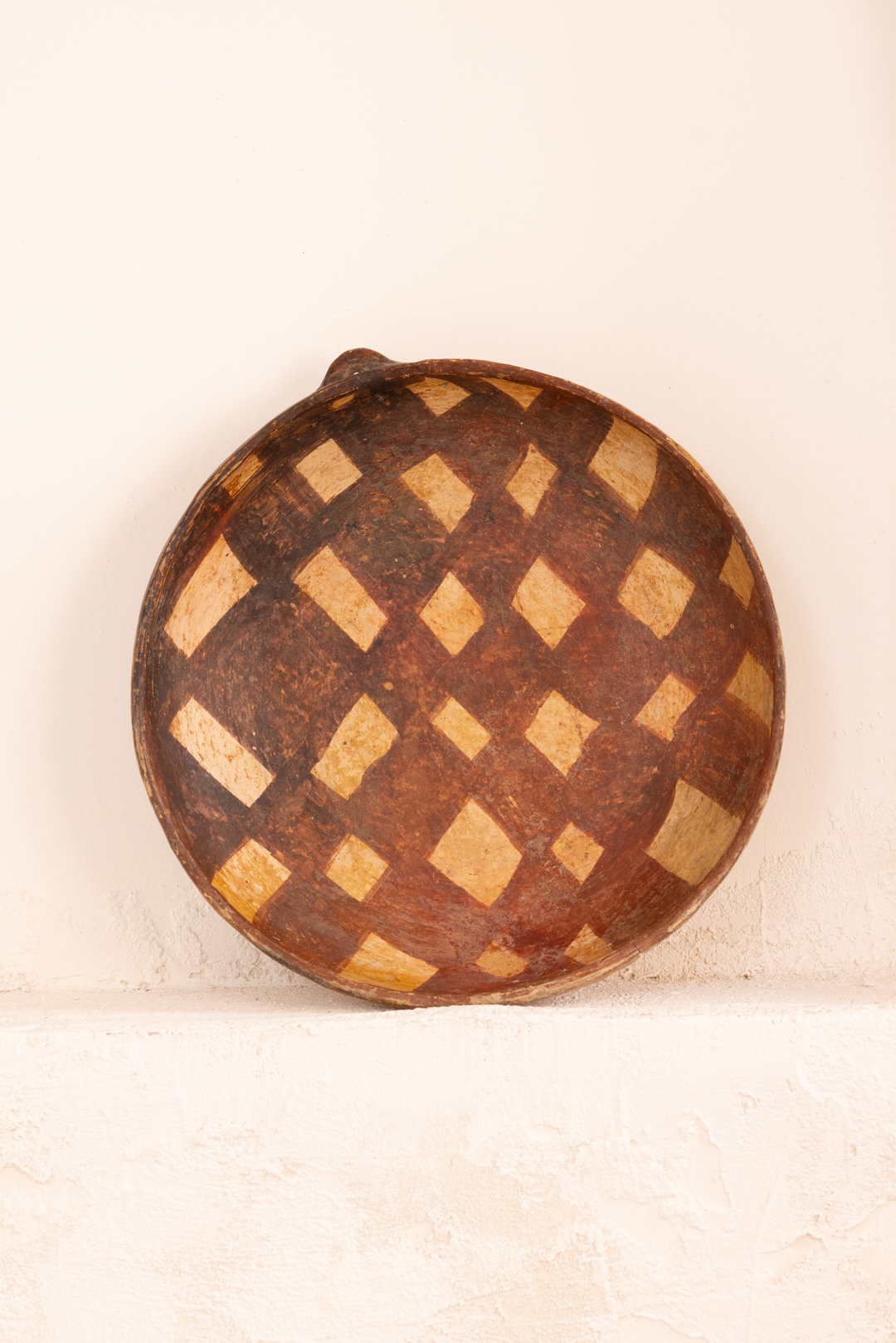 Plat vintage en terre cuite avec motifs Kabyles - Vintage Terracotta Plate with Kabyle patterns