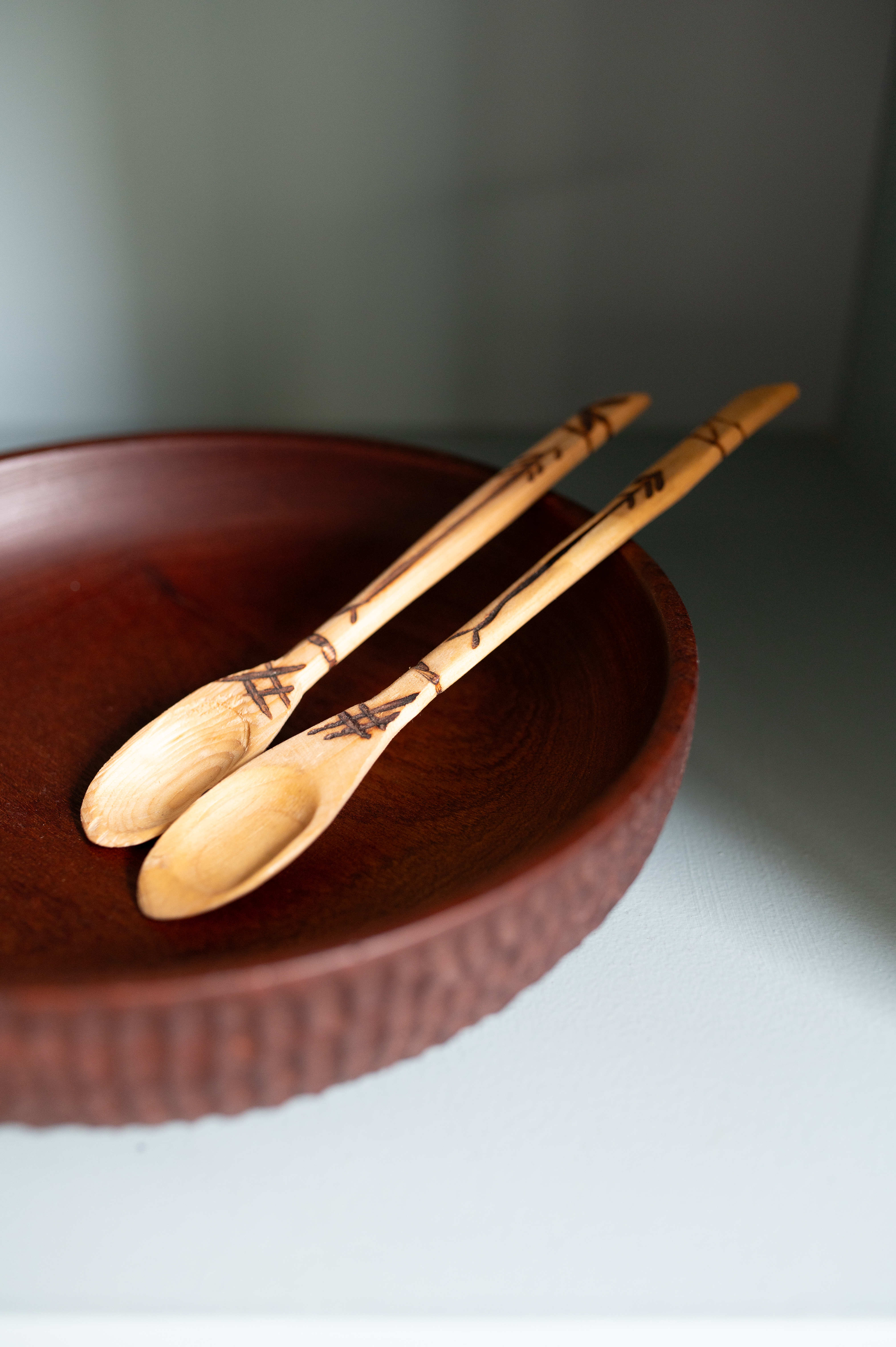 Cuillère en bois d’olivier avec motifs - olive wood spoons with patterns