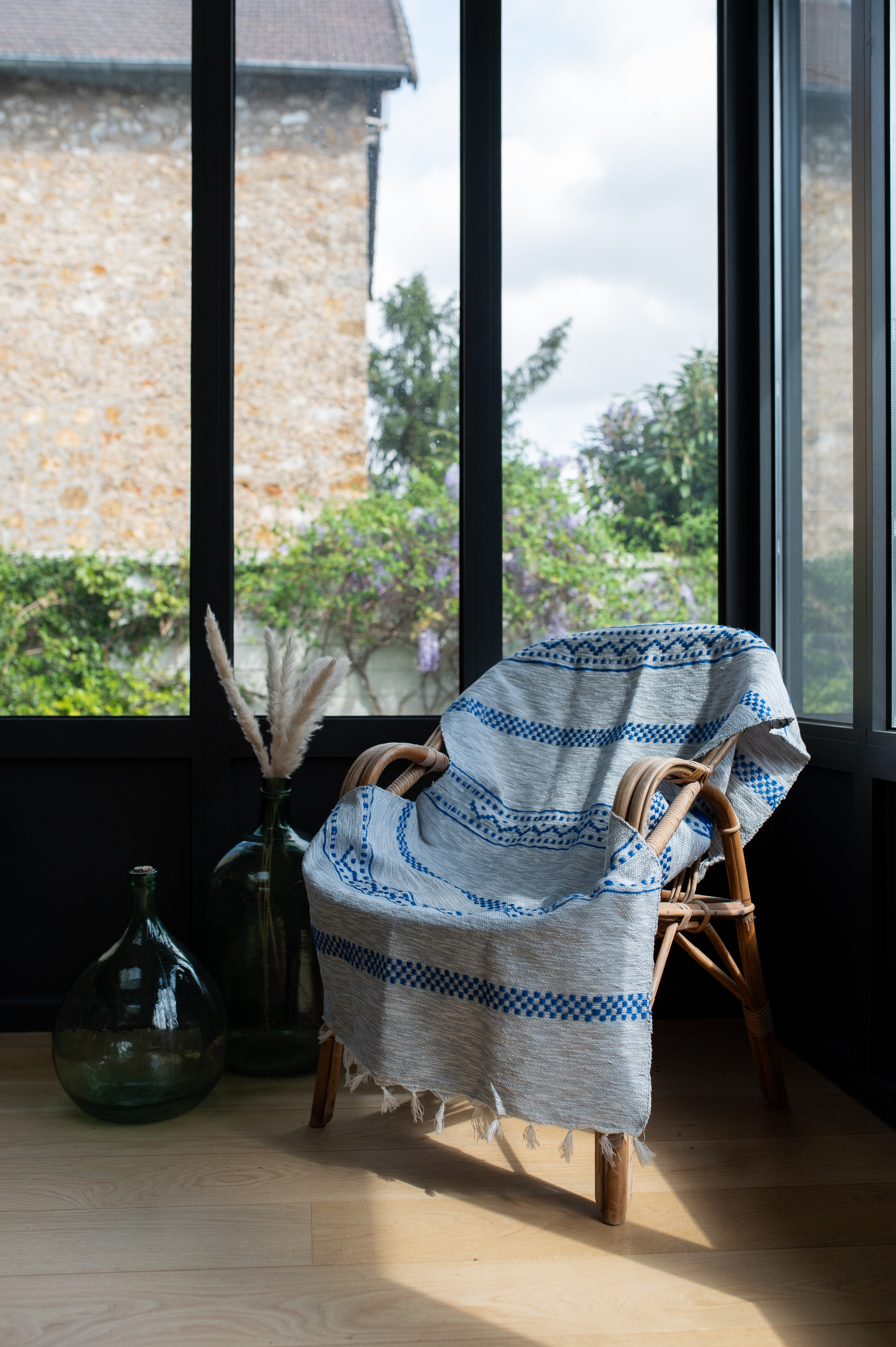 Plaid de Tlemcen 75 X 130 – 100% Laine, Tissé à la Main