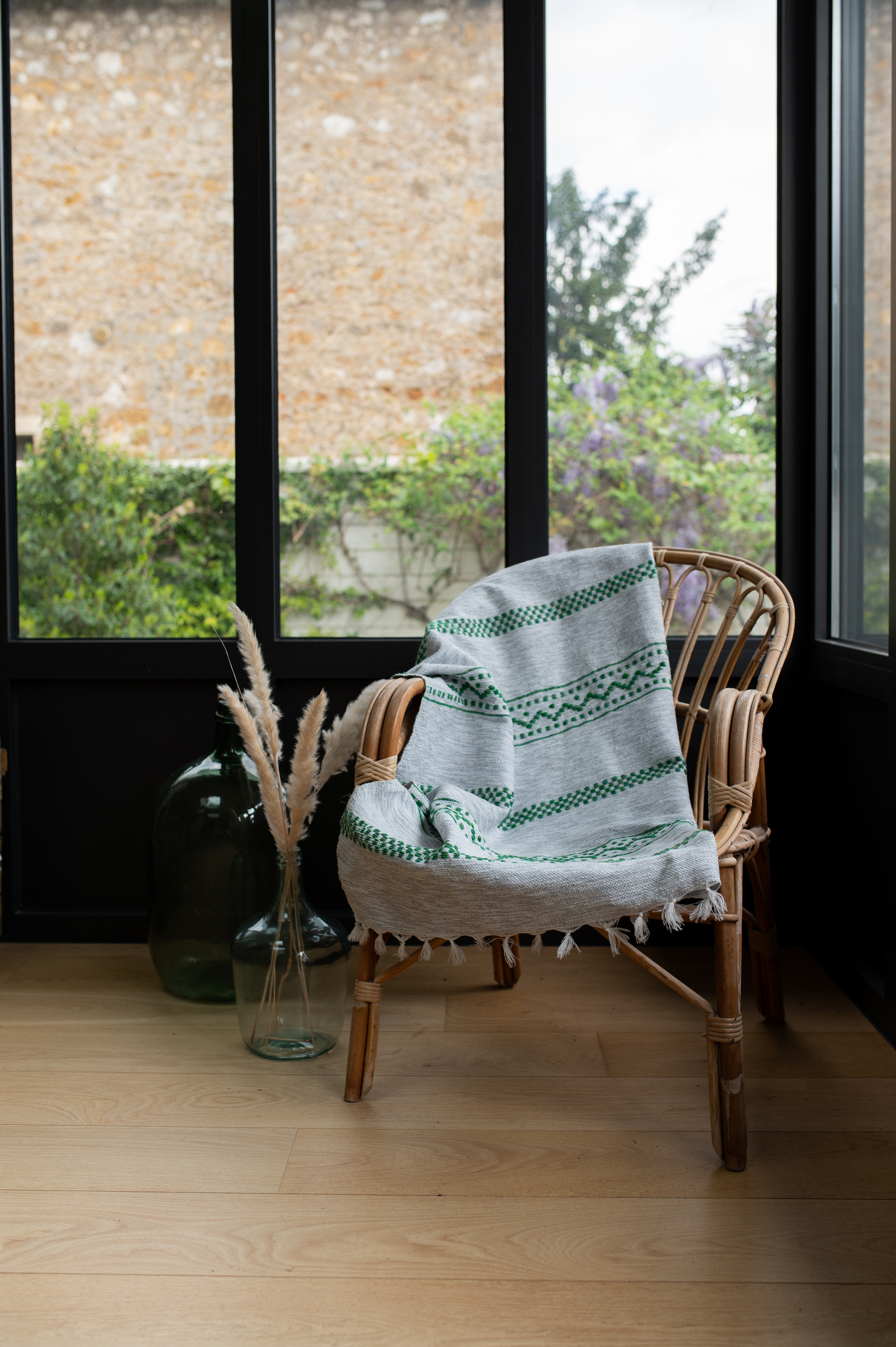 Plaid de Tlemcen 75X130 – 100% Laine, Tissé à la Main