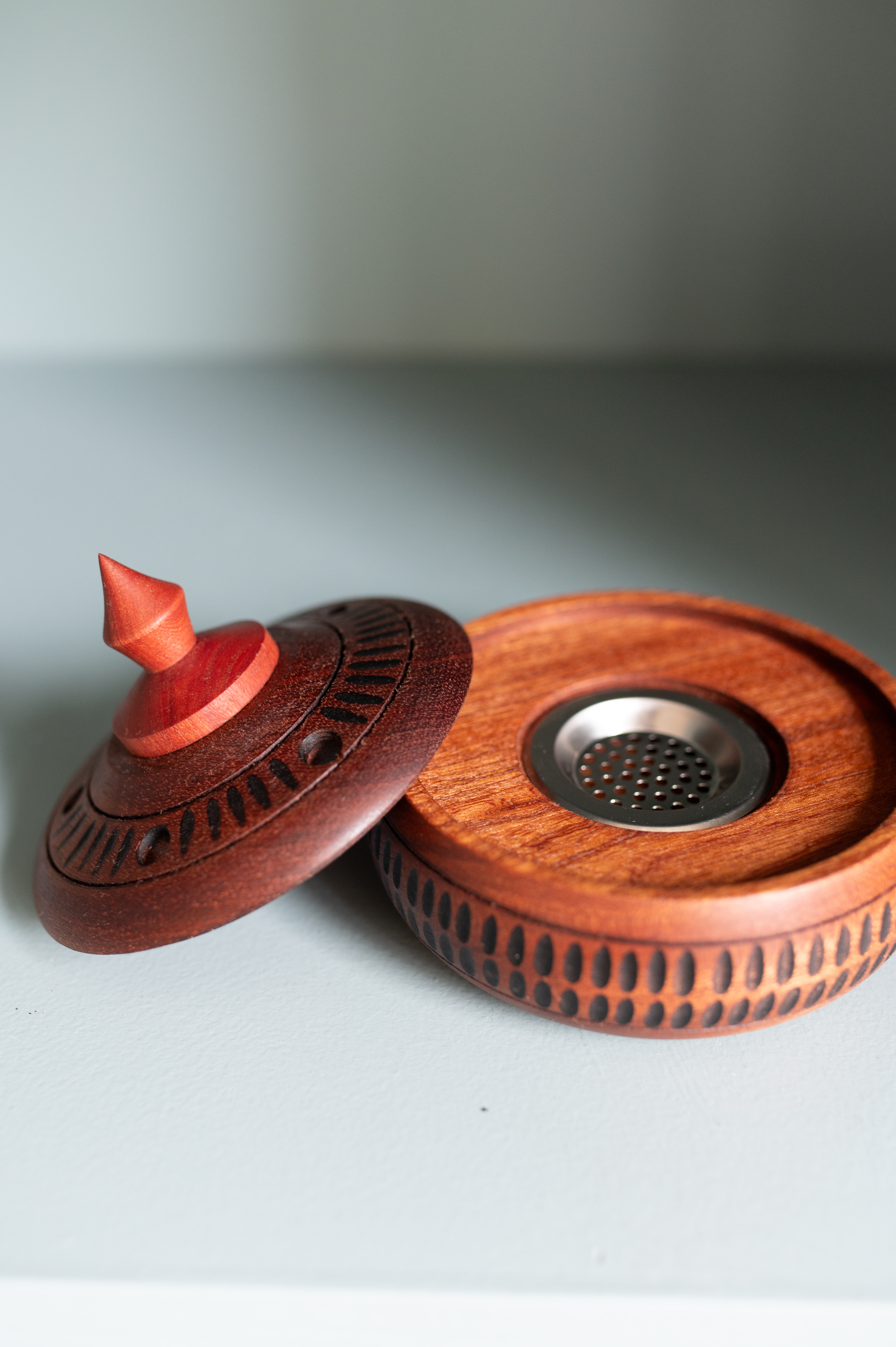 Photophore en bois fait main