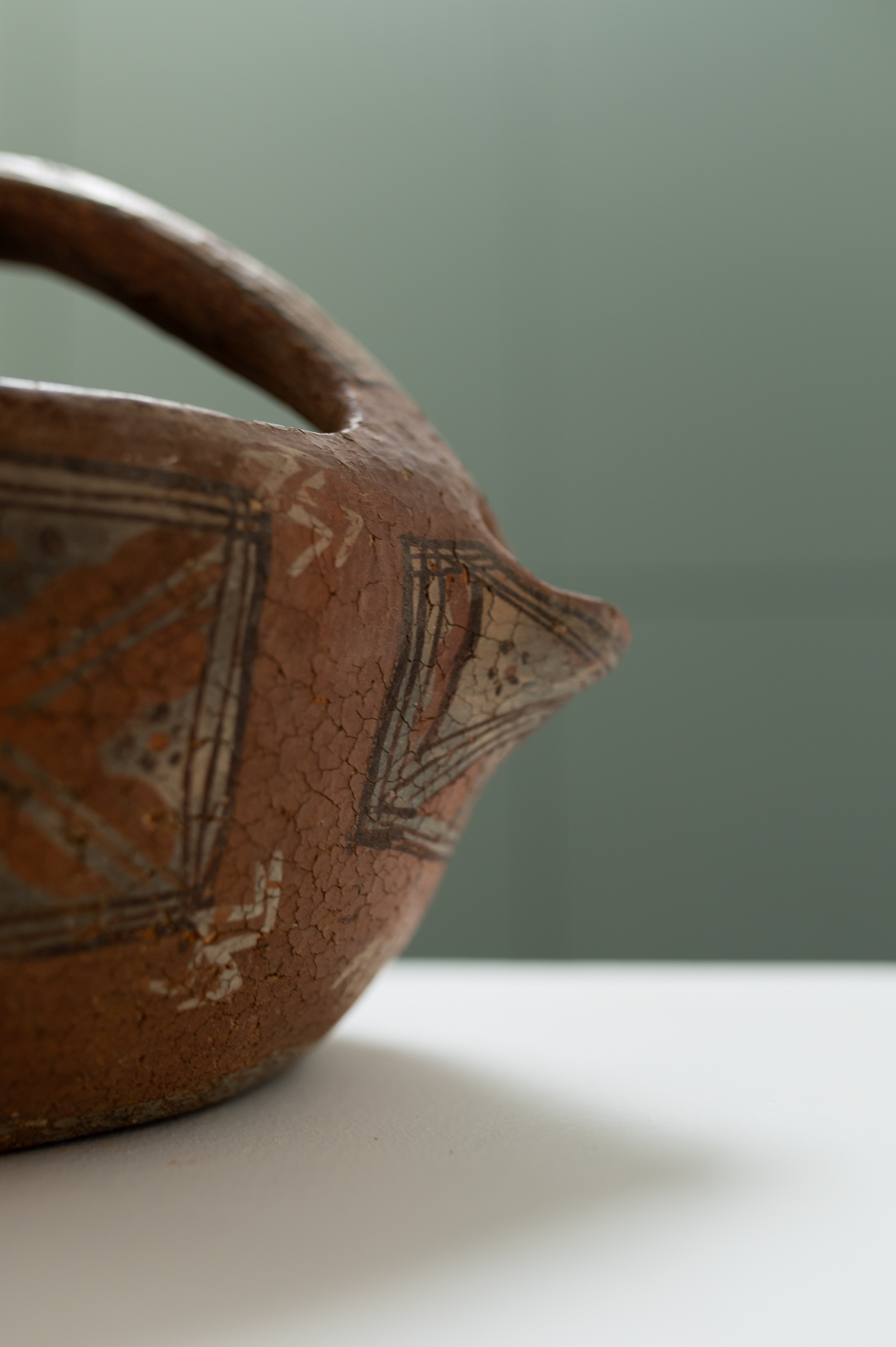 Pot à lait vintage en terre cuite avec motifs Kabyles - Vintage terracotta milk jug with kabyles patterns