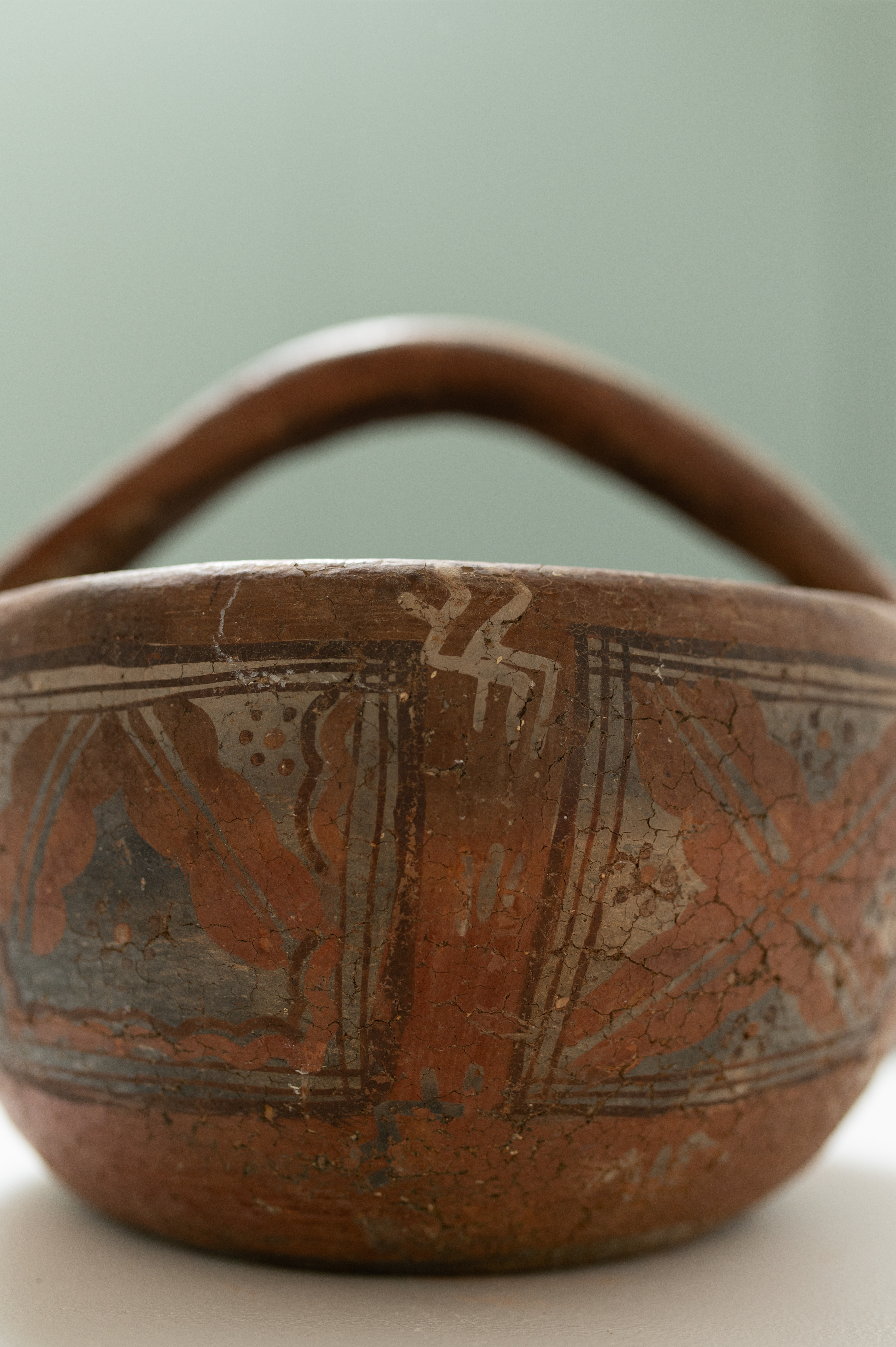 Pot à lait vintage en terre cuite avec motifs Kabyles - Vintage terracotta milk jug with kabyles patterns