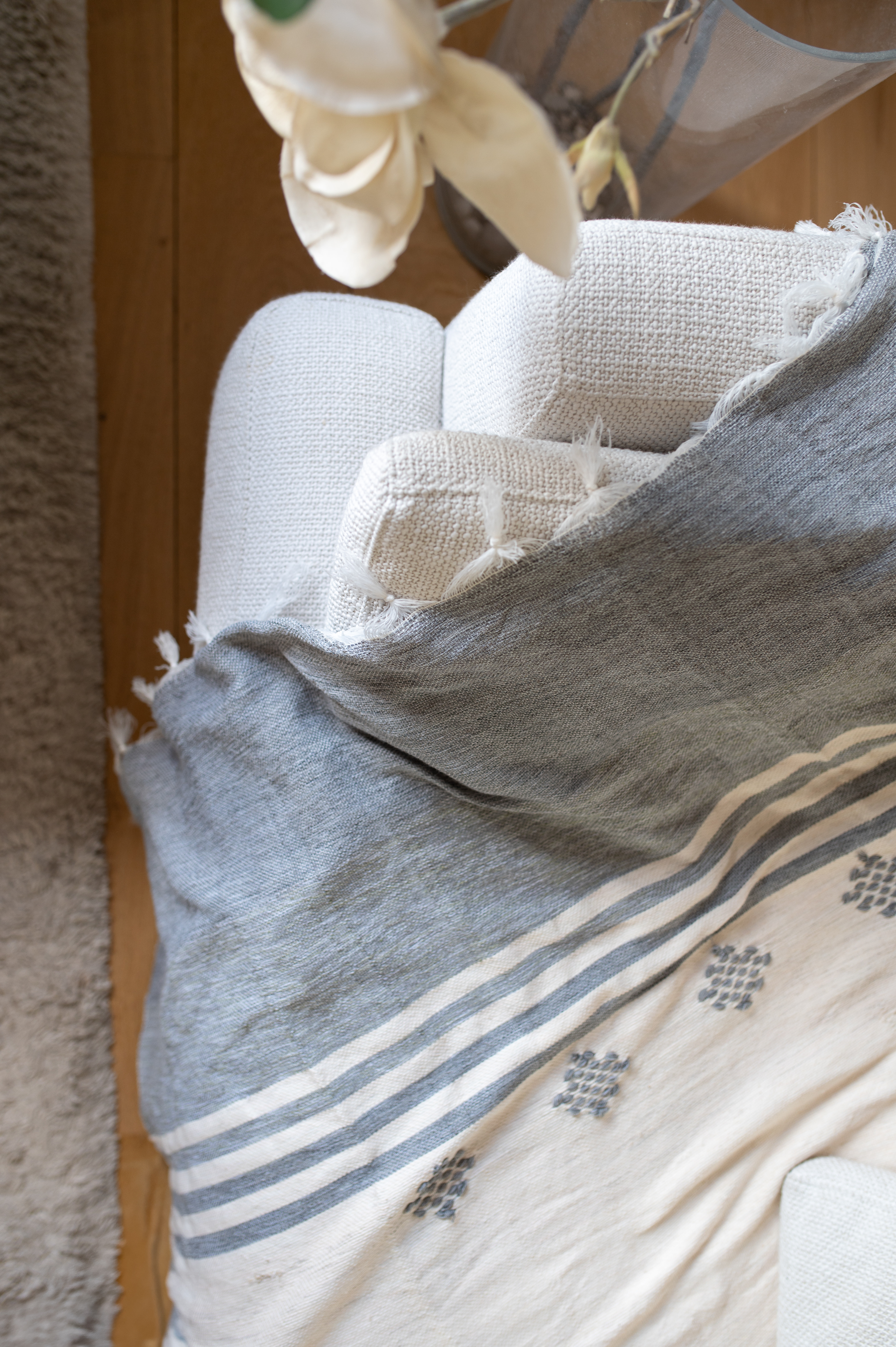 Plaid de Tlemcen 280X180 - 100% Laine, Tissé à la Main grand 