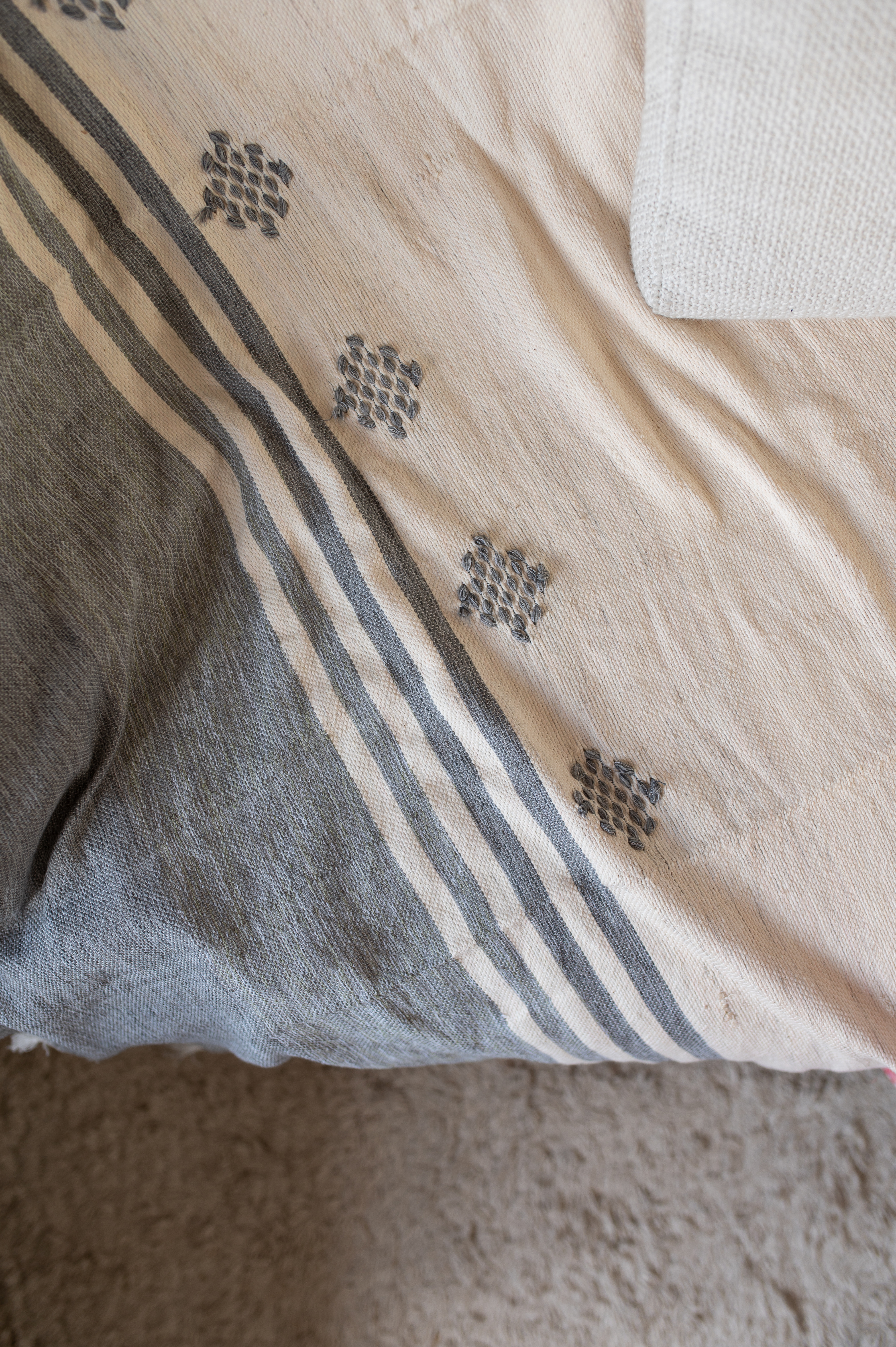 Plaid de Tlemcen 280X180 - 100% Laine, Tissé à la Main grand 
