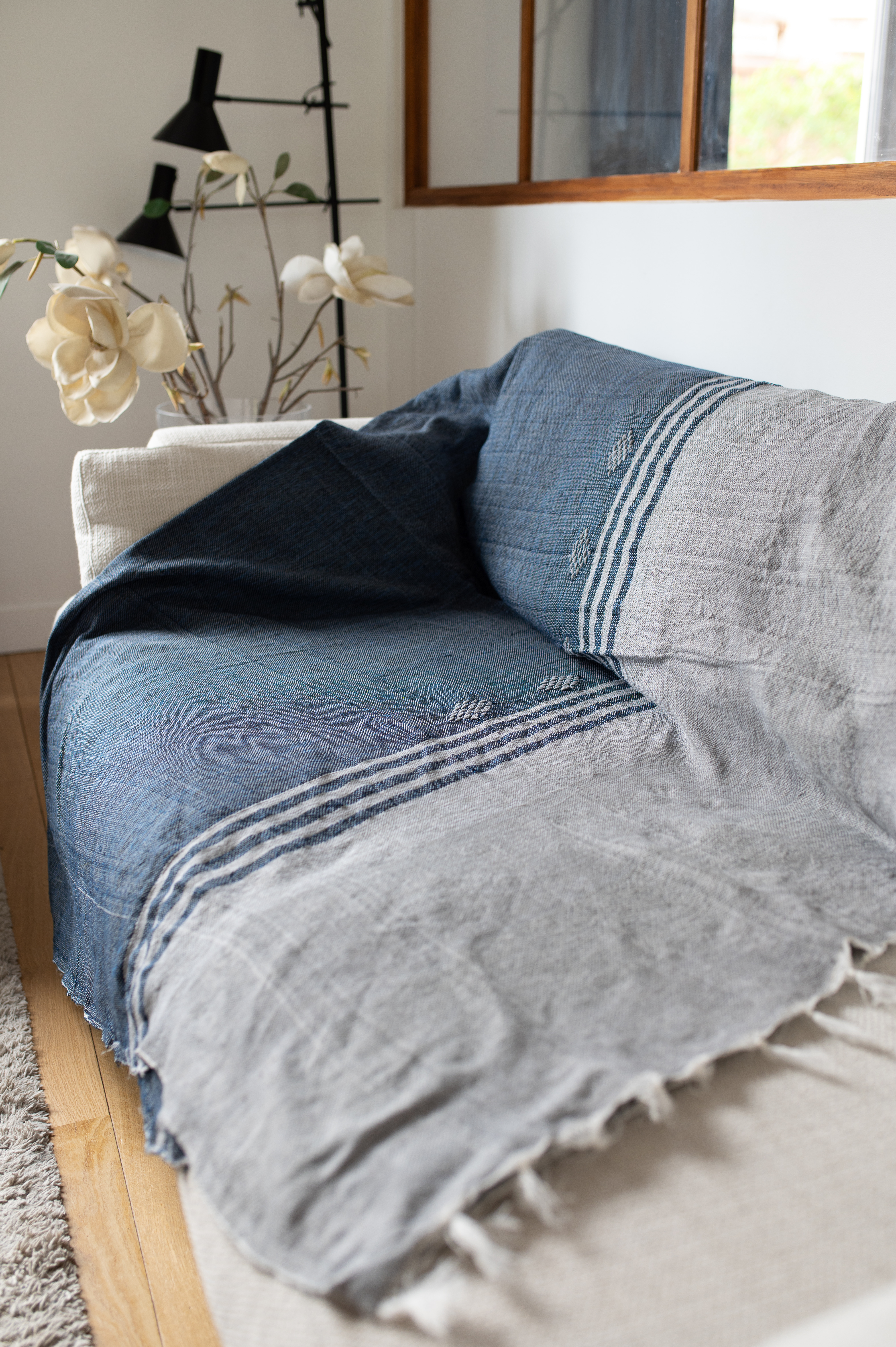Plaid de Tlemcen 180 X 280 – 100% Laine, Tissé à la Main