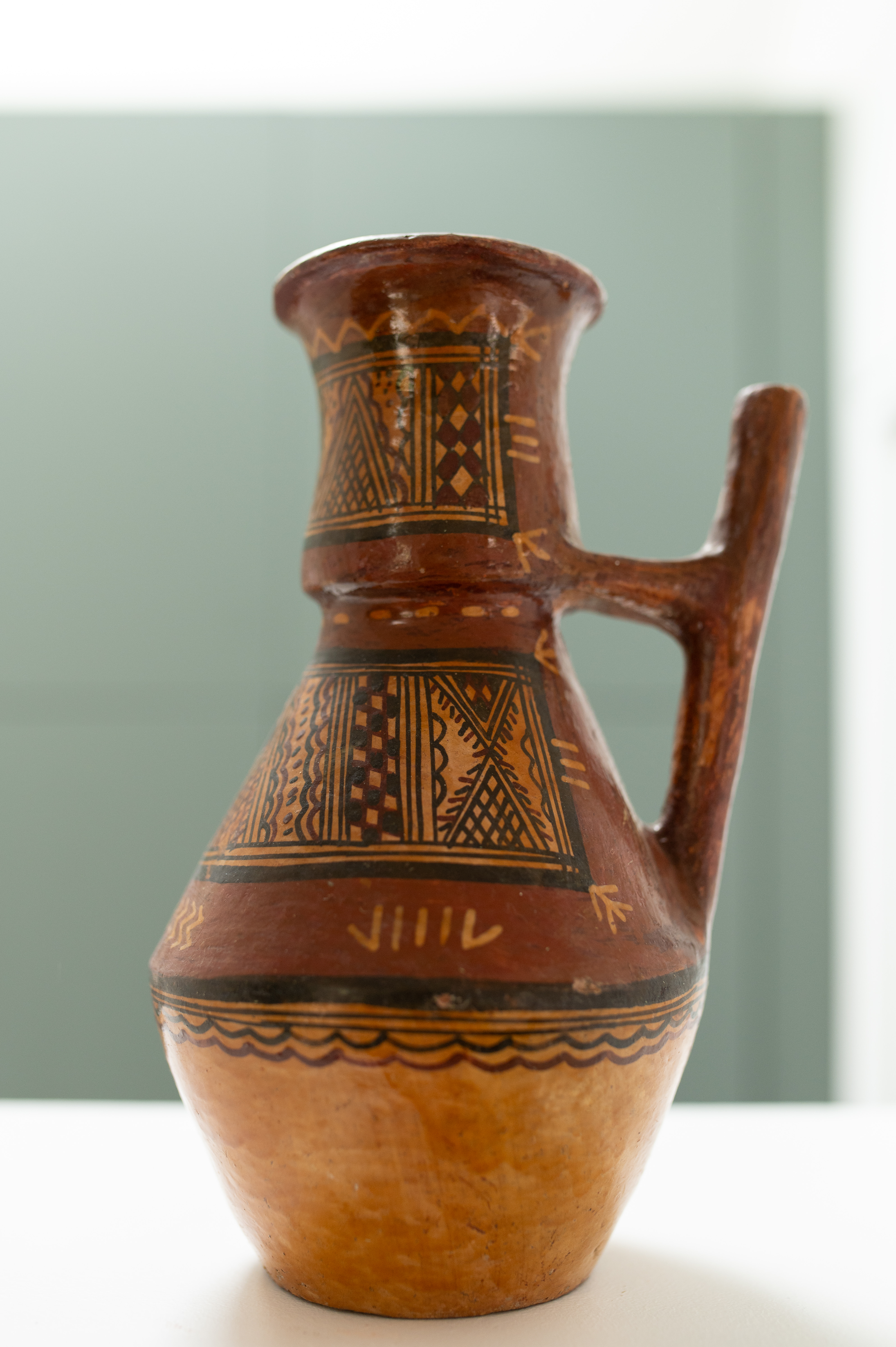 Vintage Gargoulette avec motifs Kabyles - Vintage Kabyle pottery water jug