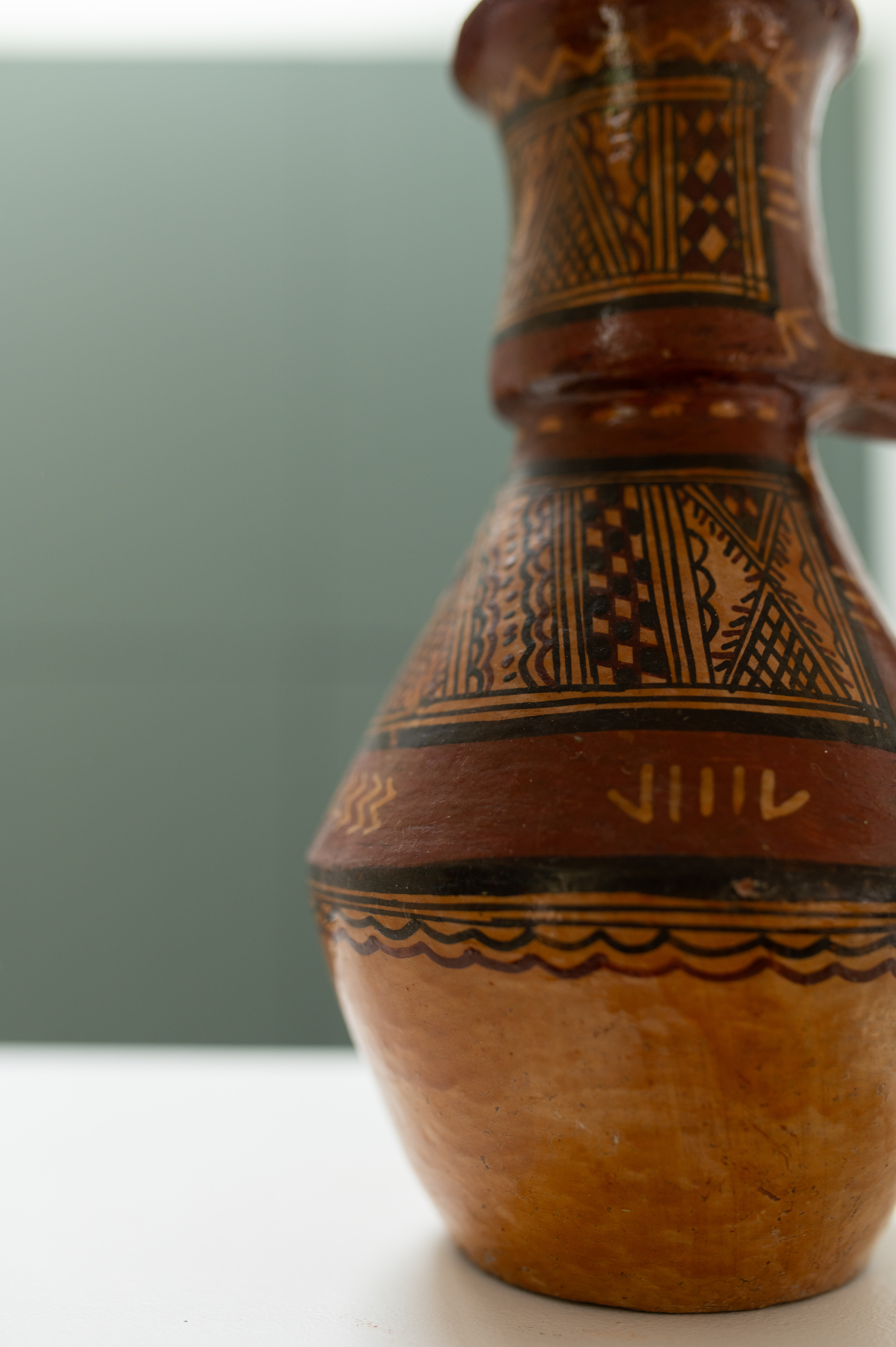 Vintage Gargoulette avec motifs Kabyles - Vintage Kabyle pottery water jug