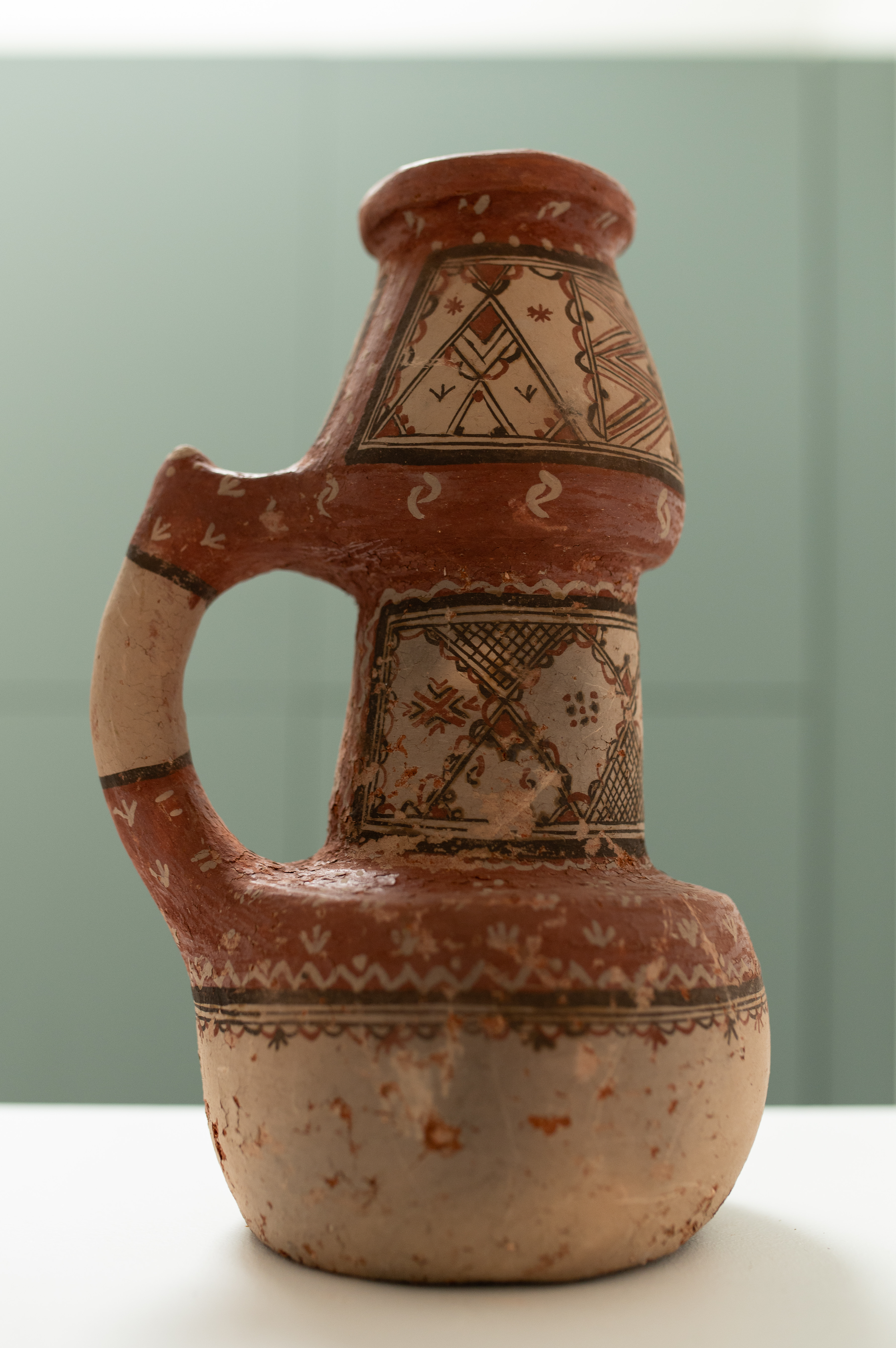 Vintage Gargoulette avec motifs Kabyles - Vintage Kabyle pottery water jug