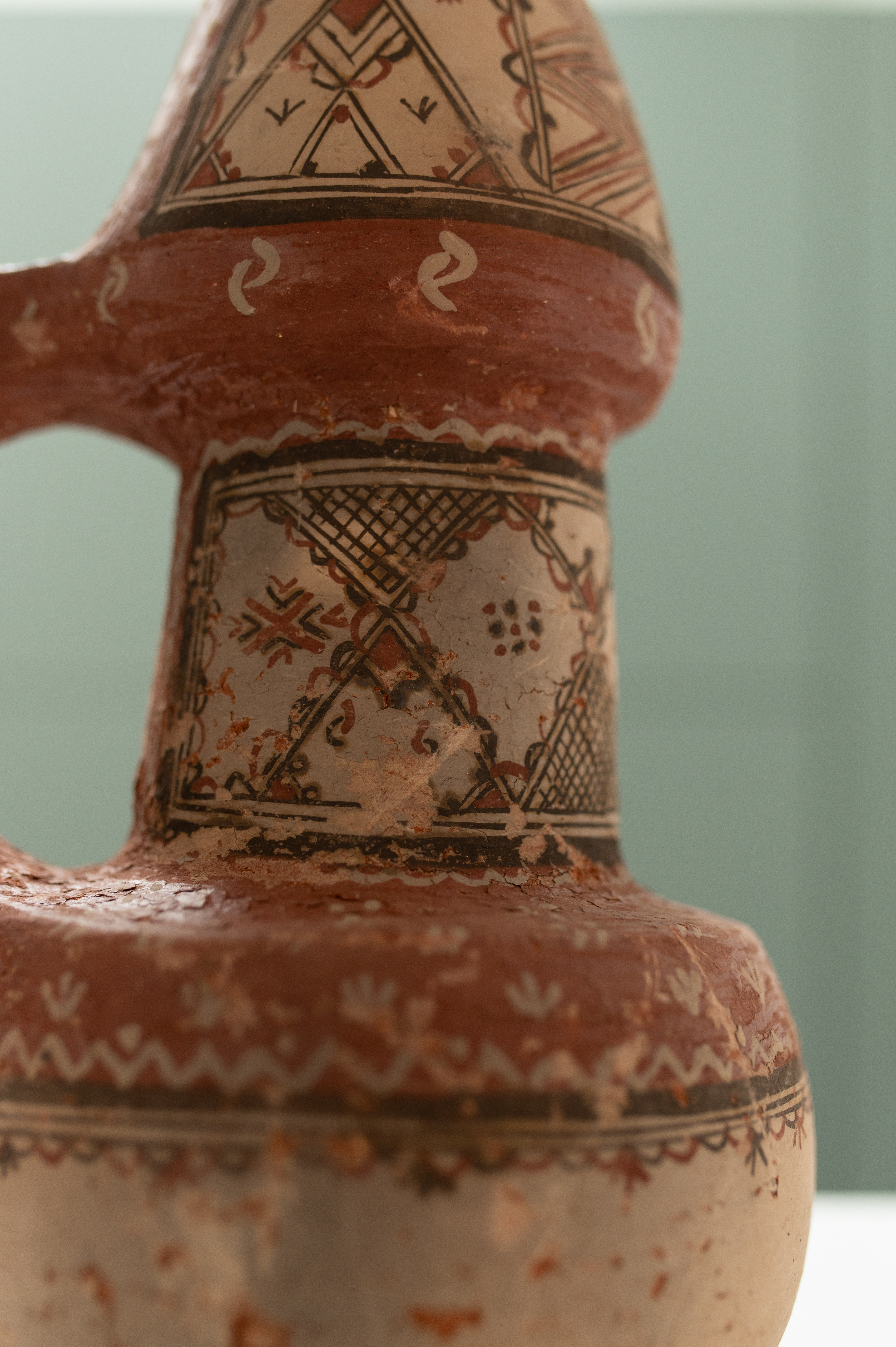 Vintage Gargoulette avec motifs Kabyles - Vintage Kabyle pottery water jug
