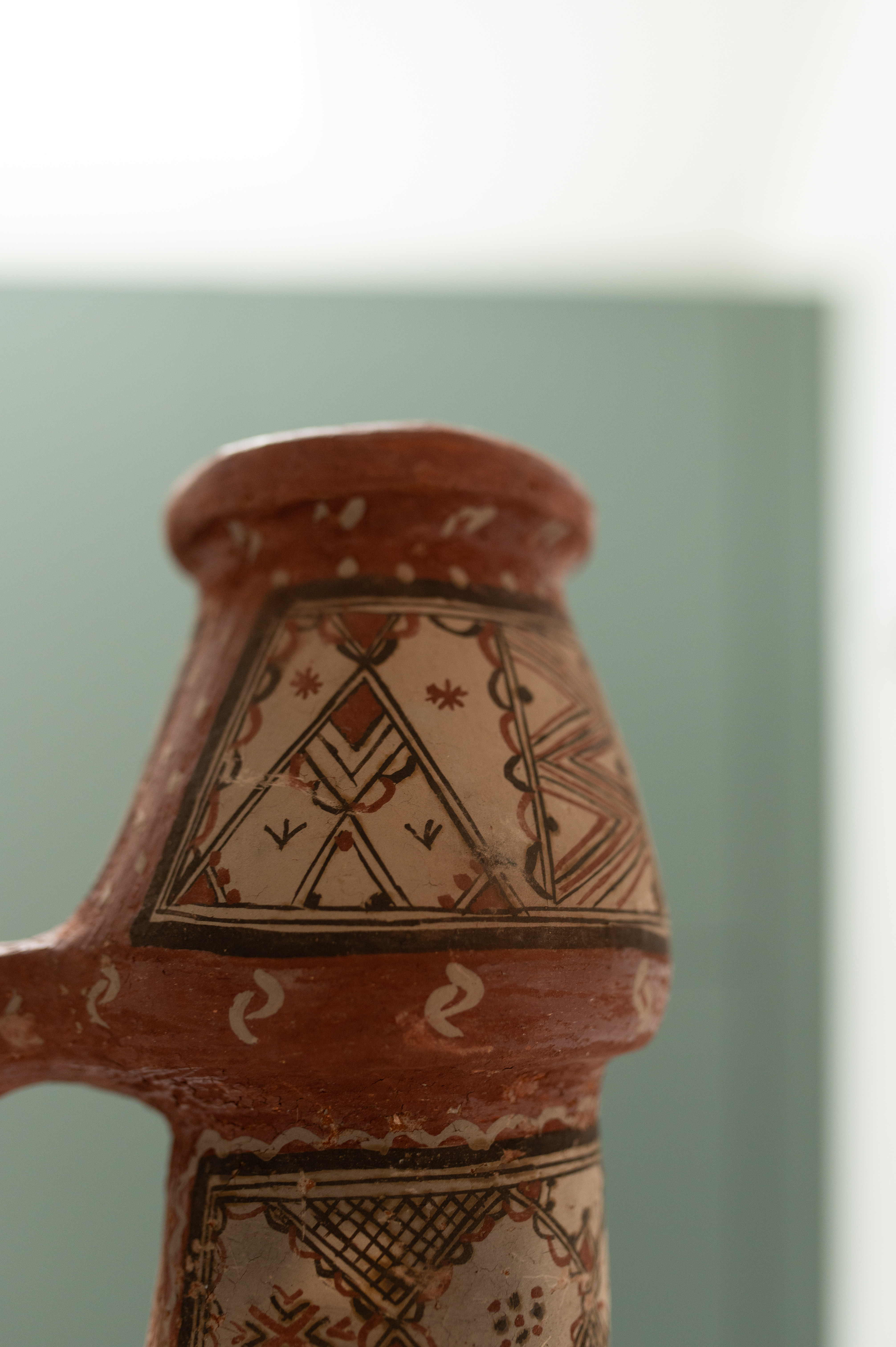 Vintage Gargoulette avec motifs Kabyles - Vintage Kabyle pottery water jug