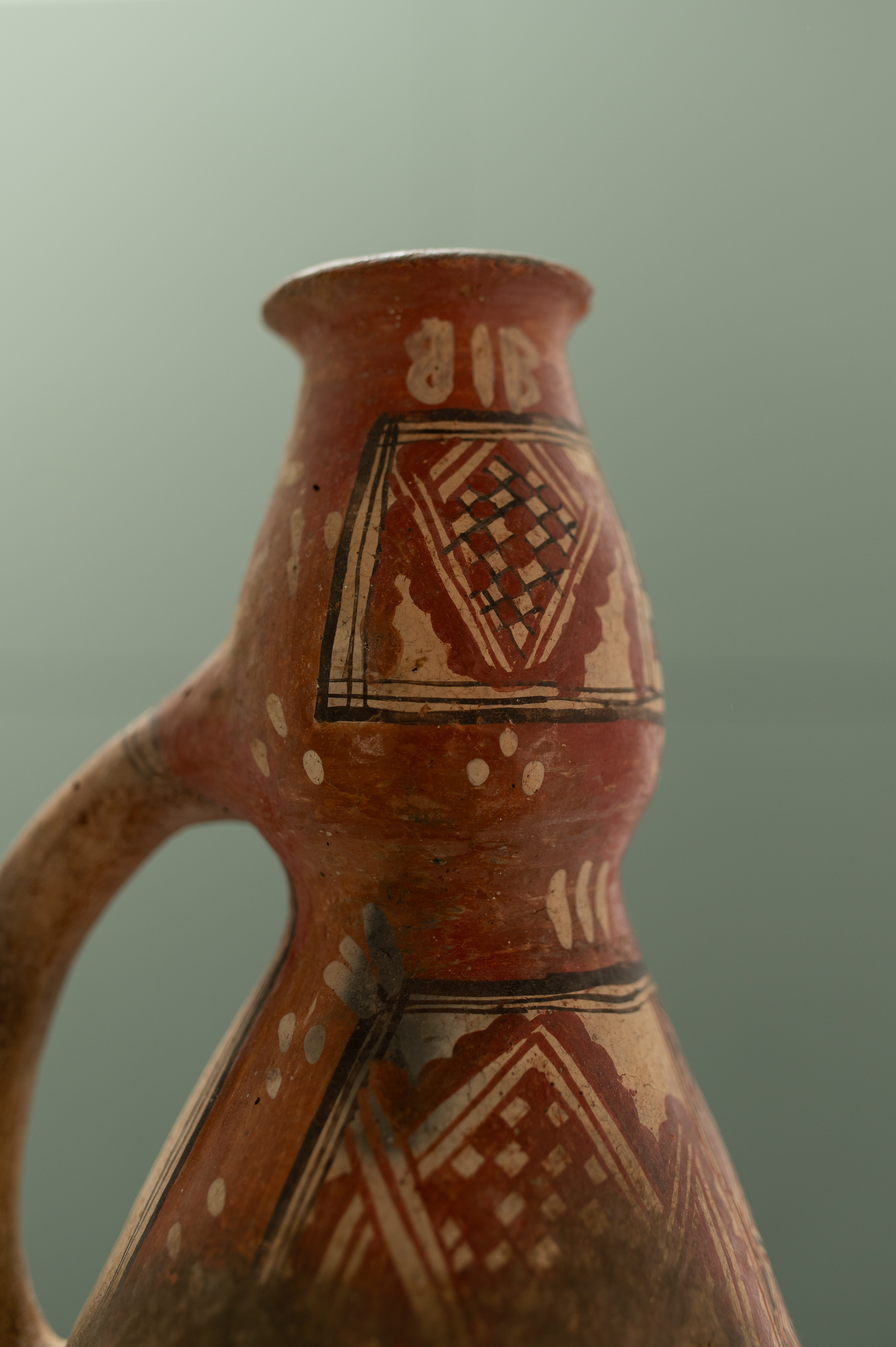 Vintage Gargoulette avec motifs Kabyles - Vintage Kabyle pottery water jug