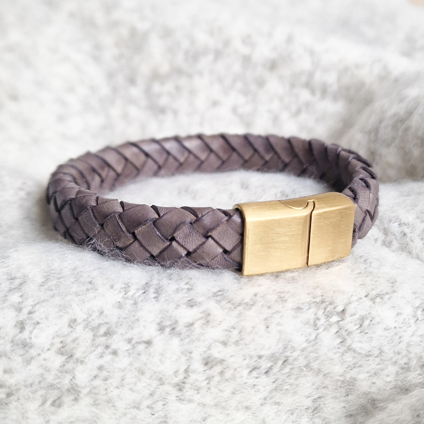 Armband Braid's GreyBrown - Gold