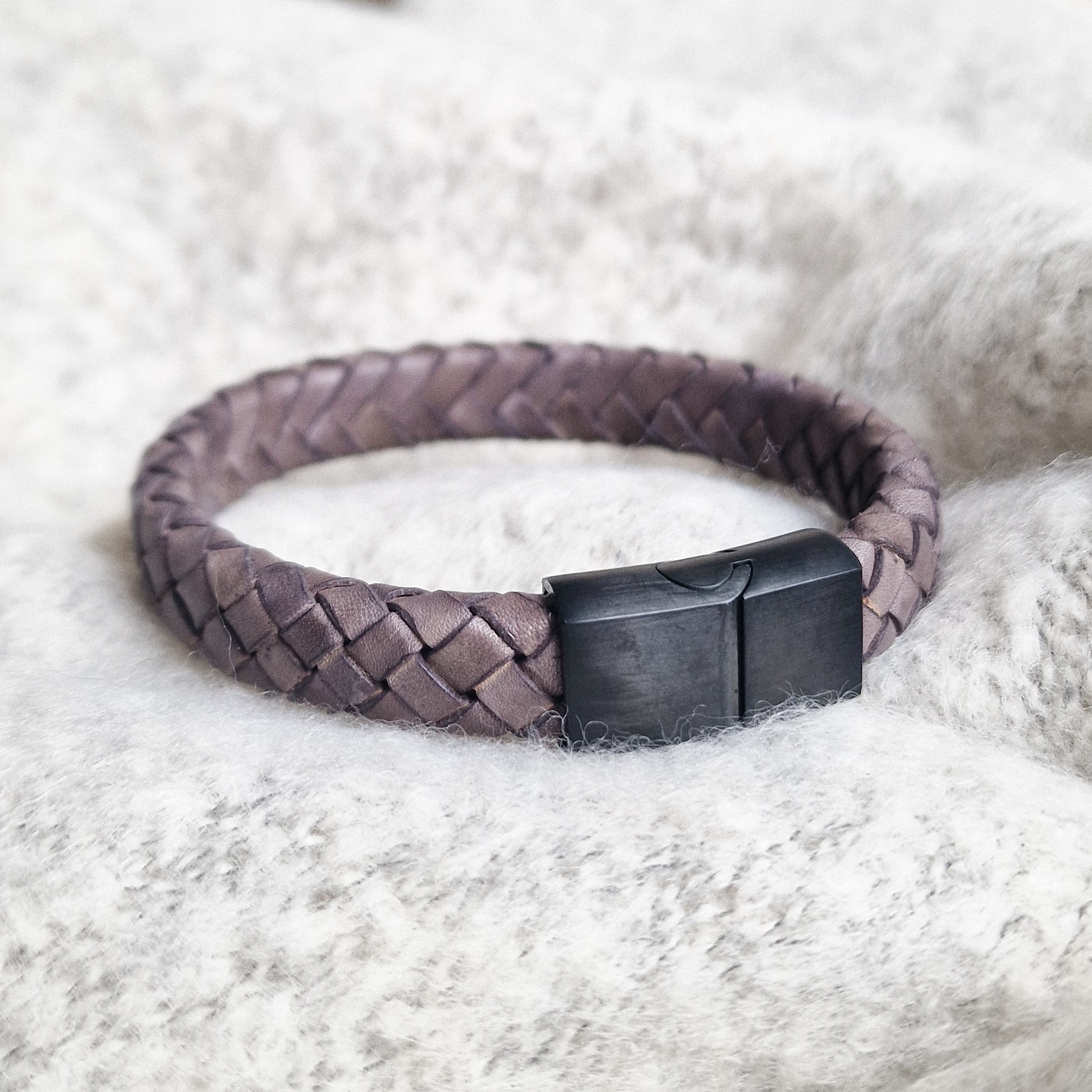 Armband Braid's GreyBrown - Black