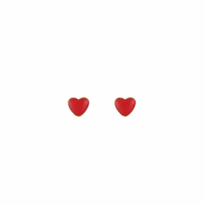 Stud - Red Heart Silver