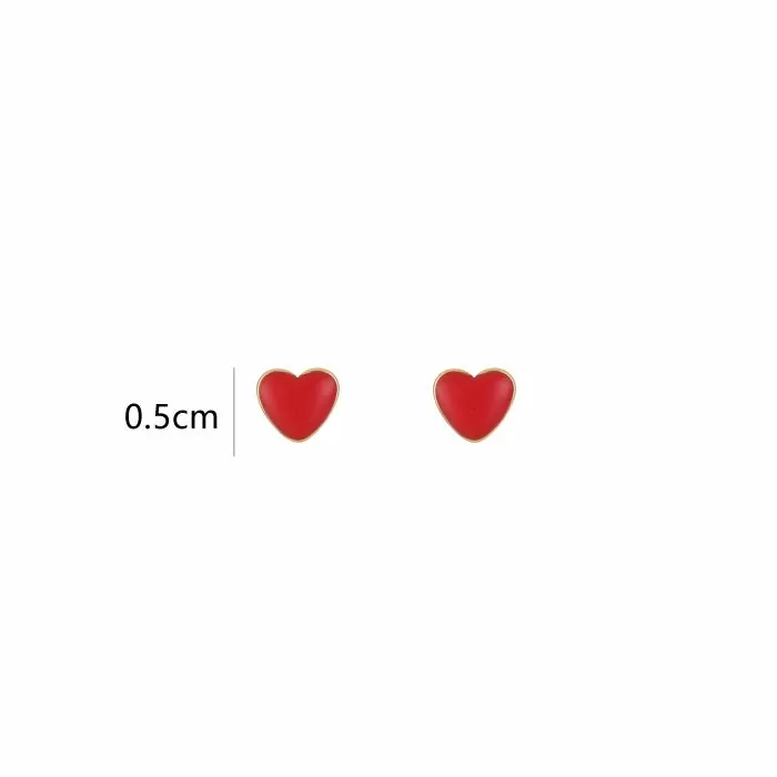 Stud - Red Heart Silver