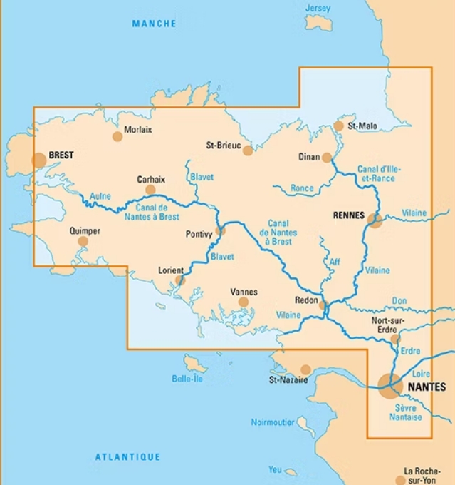 Carte voies navigables Bretagne