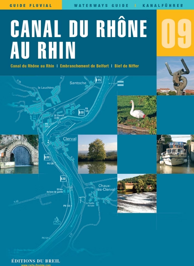 Carte fluviale canal du Rhone au Rhin