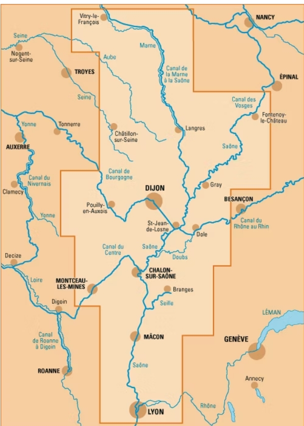 Canal de Bourgogne carte