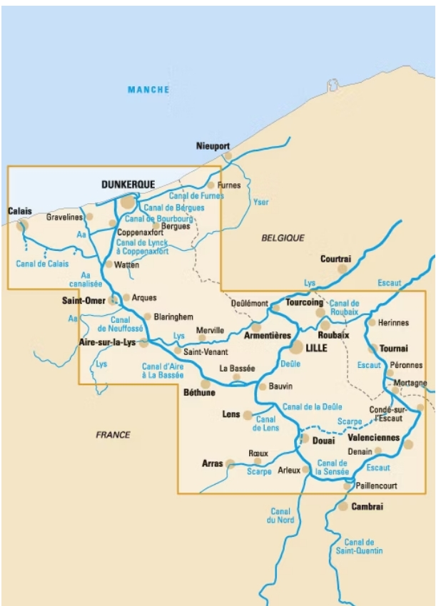 Carte Voies Navigables Nord Pas de Calais