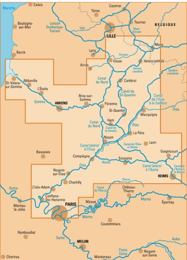 Carte des canaux du Nord