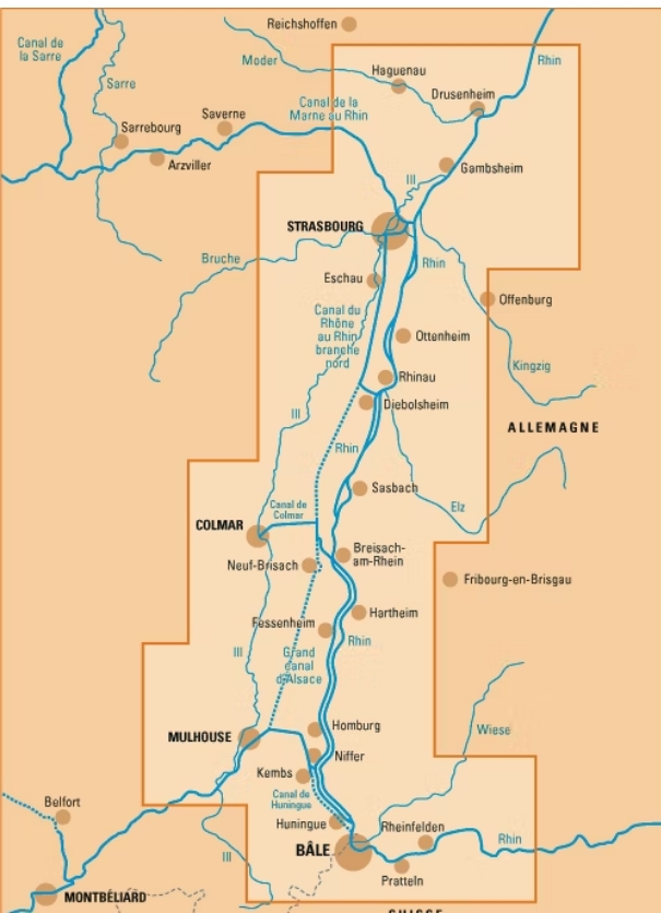 Carte du Rhin Navigable
