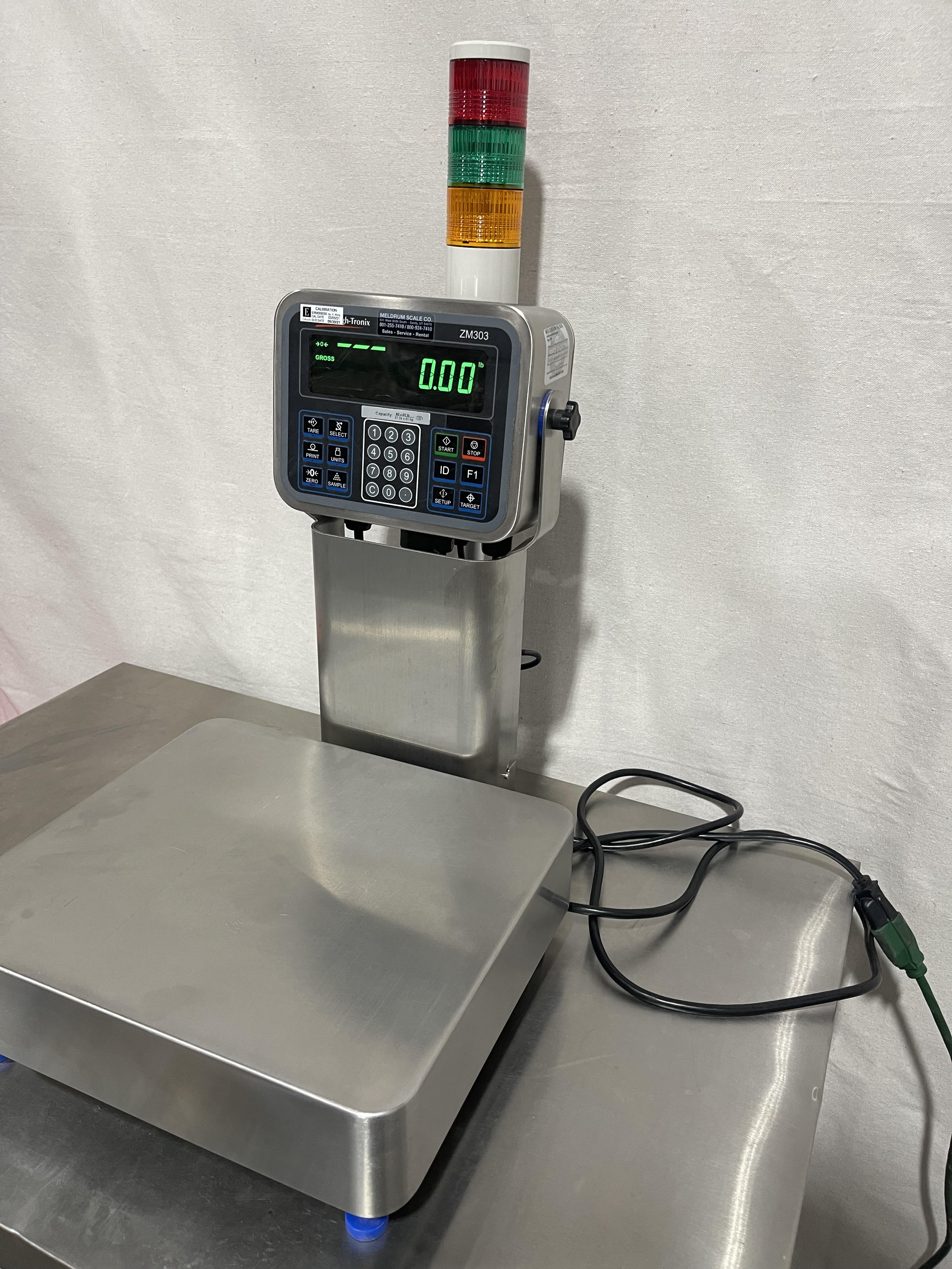 Avery Weigh-Tronix AWT05-507384 ZM303 Indicator Linked to BSG Torsion Base, IP66 w/15" Stainless Steel Column - 100 x 0.05 lb