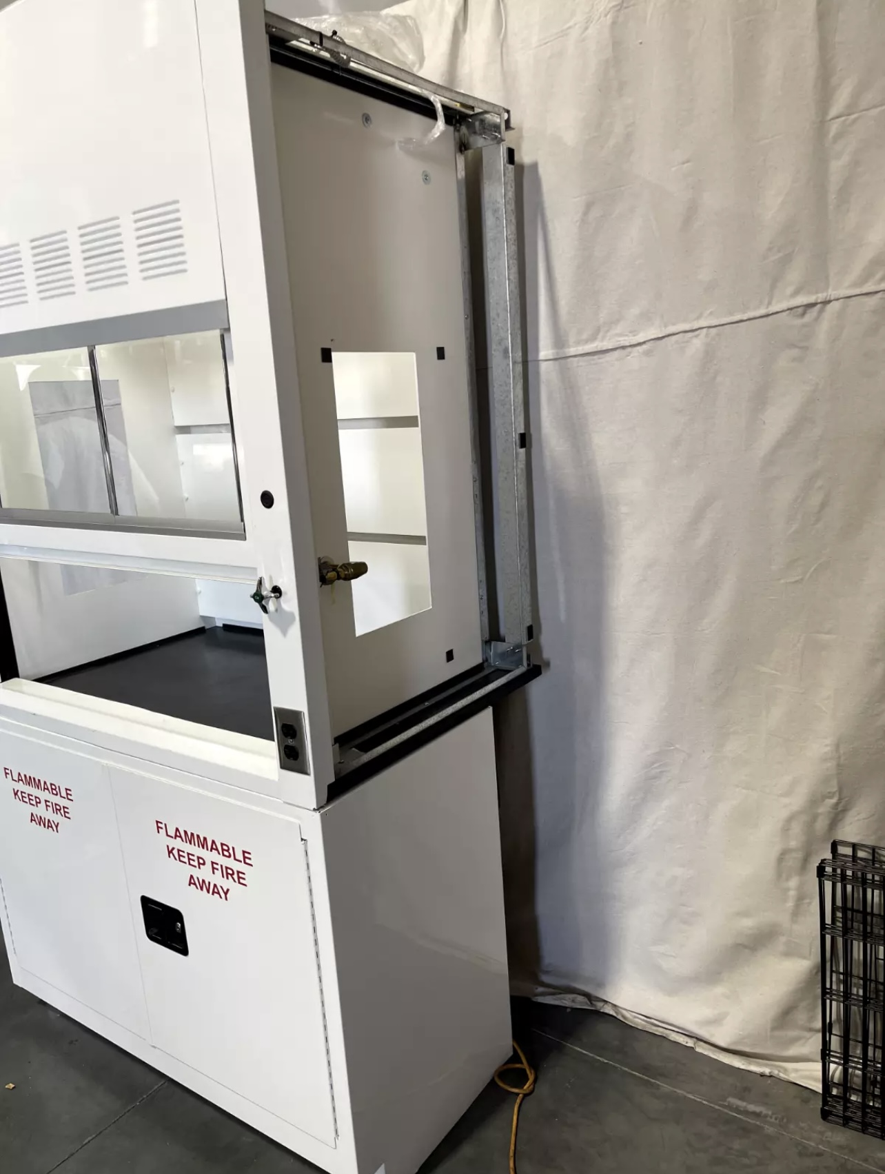 Fisher American 4' Laboratory Fume Hood w/ Fisher American 4" fireproof cabinet 
