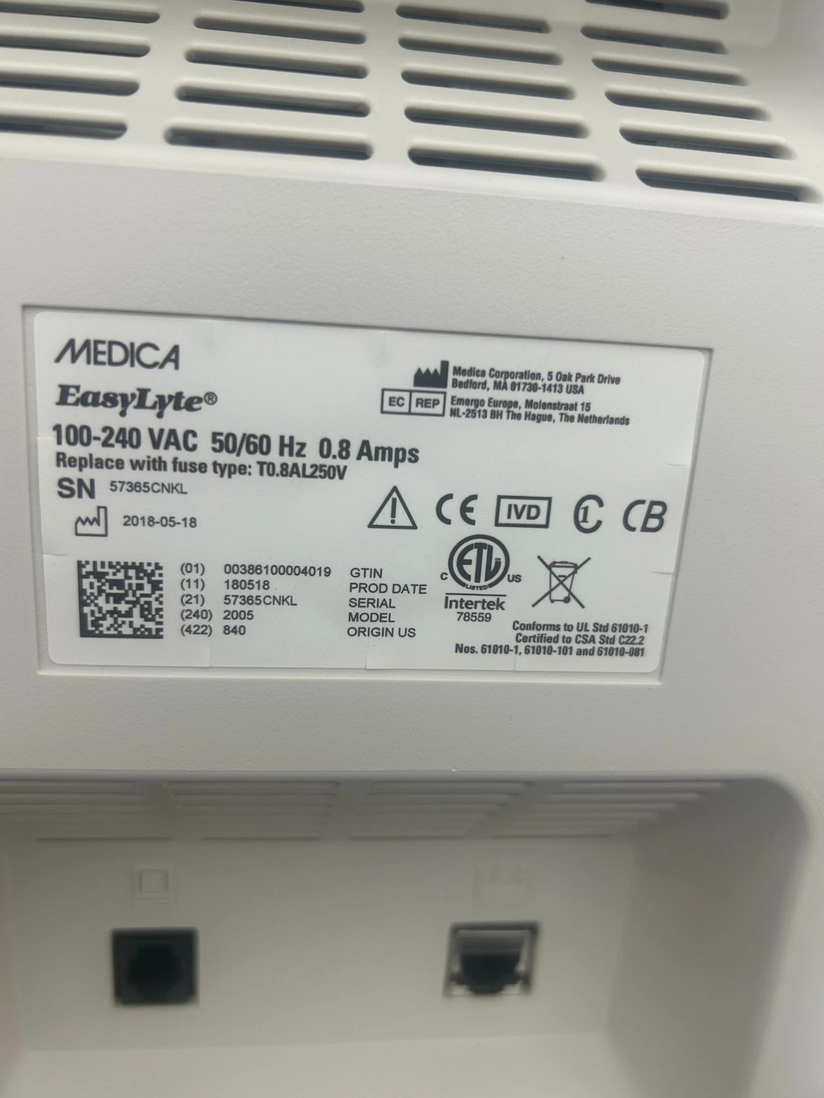 Medica EasyLyte Plus ElectroLyte Analyzer (no sampler)