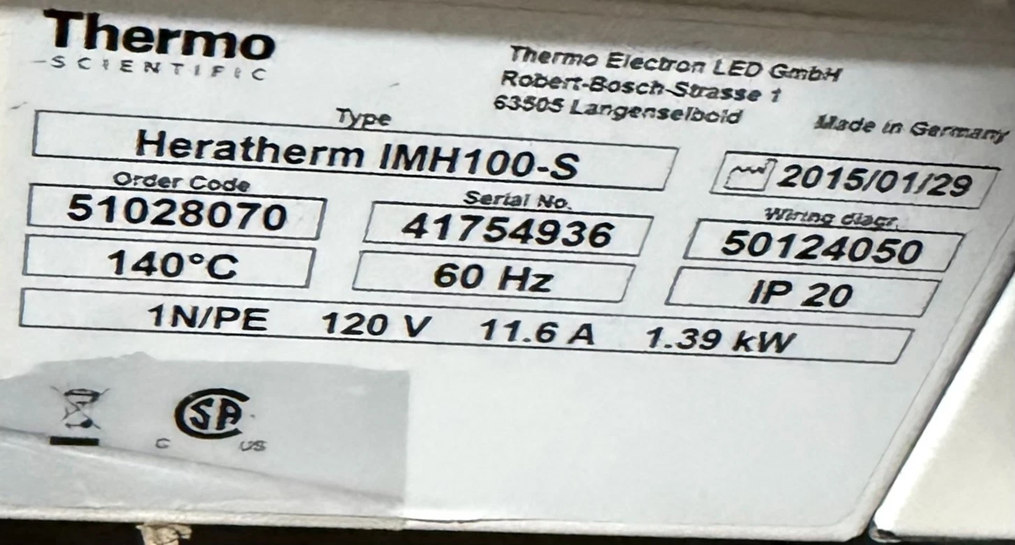 Thermo Scientific Heratherm IMH100-S