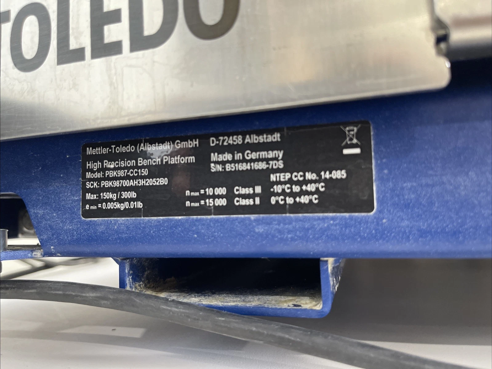 METTLER TOLEDO High Precision Bench Platform 150kg/300Ib/ Pharmacy Scale