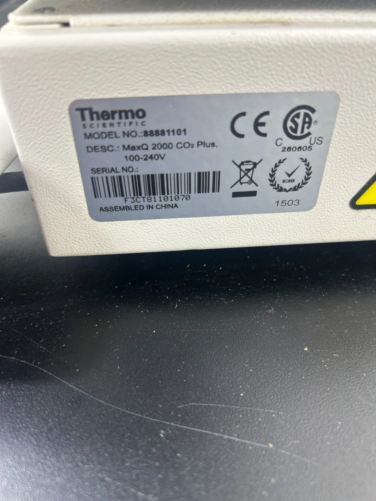THERMO MaxQ 2000 CO2 Plus Digital Shaker 88881101 / Warranty