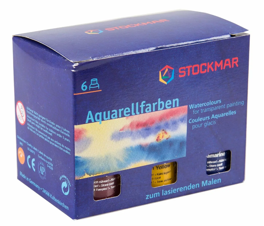 Akvarelinių dažų rinkinys, 6 spalvos