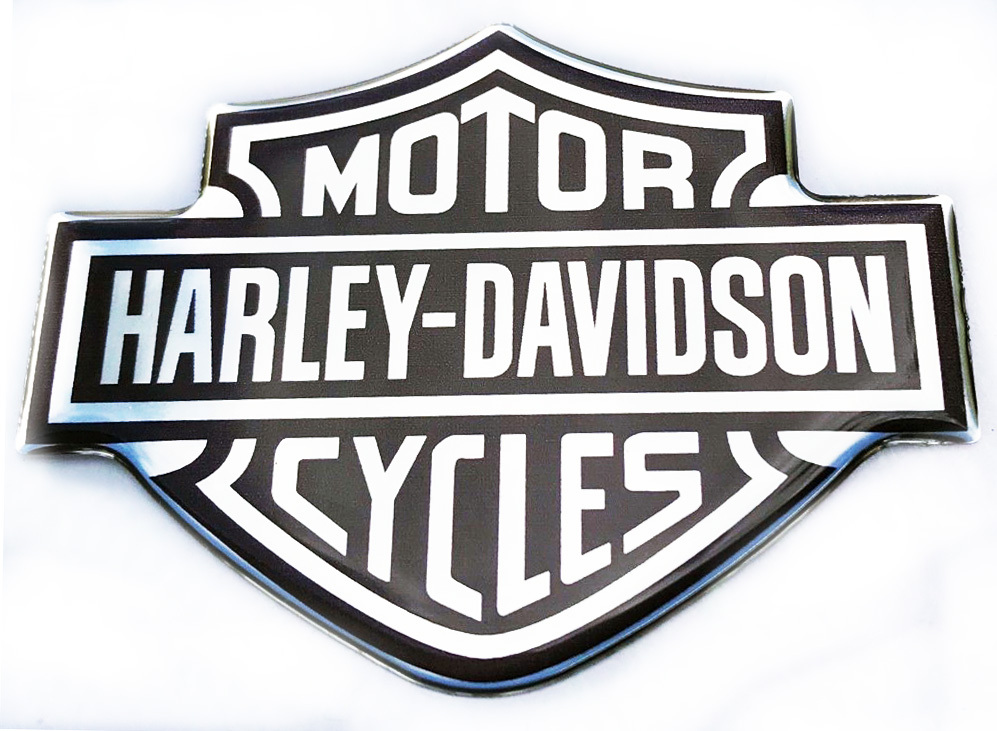 2 pcs x Harley-Davidson Domed 3D stickers (81x62 mm, color options available)