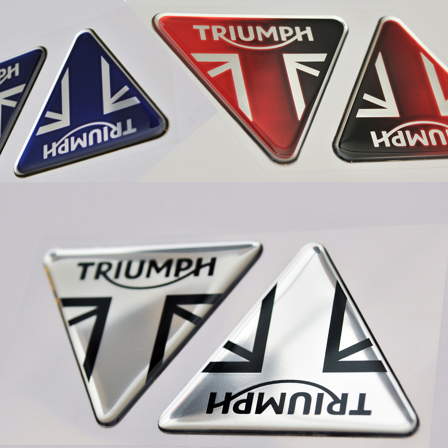 2 pcs x TRIUMPH stickers Decal 3D Domed Accessory for motorcycle